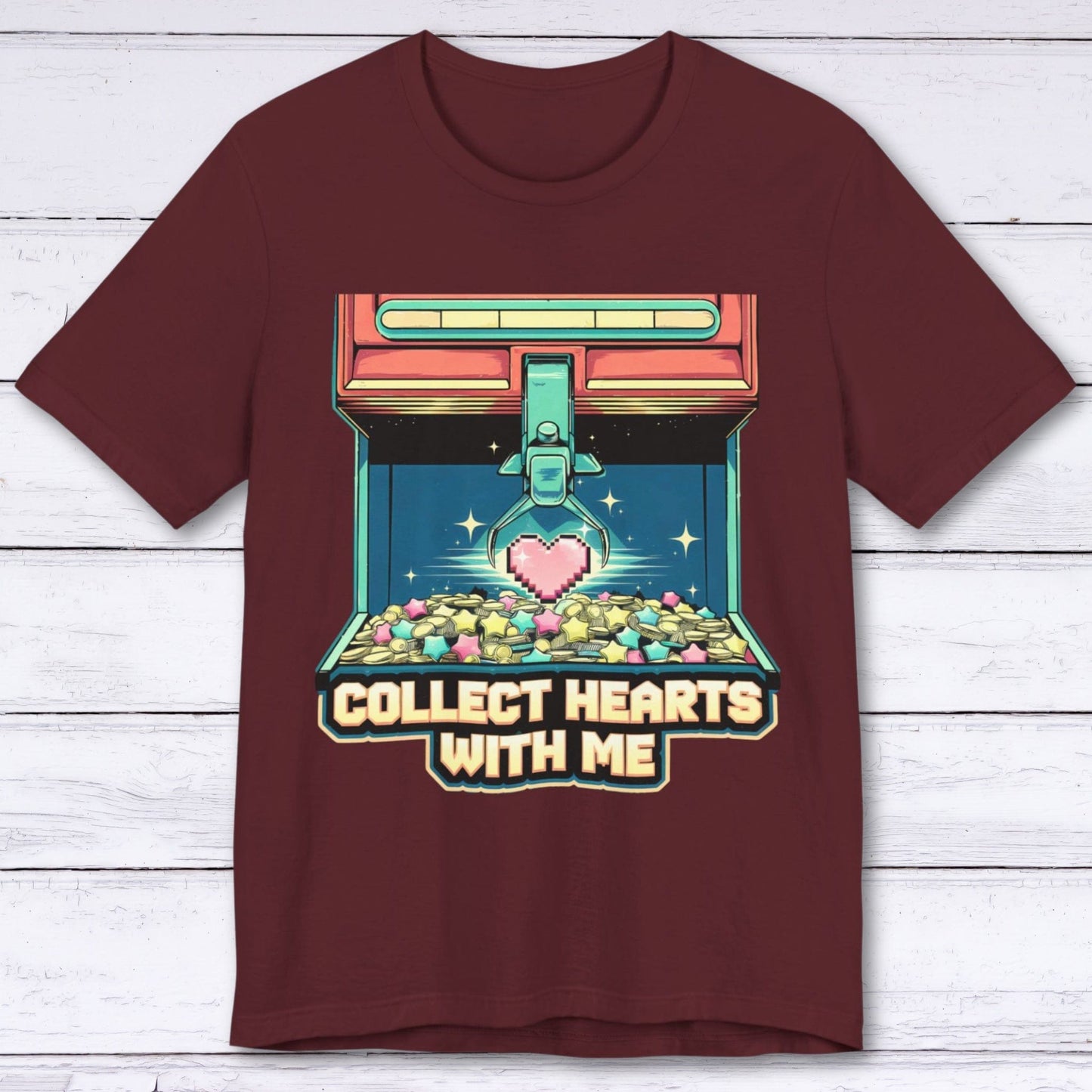 T-Shirt Maroon / S Collect Hearts With Me T-shirt