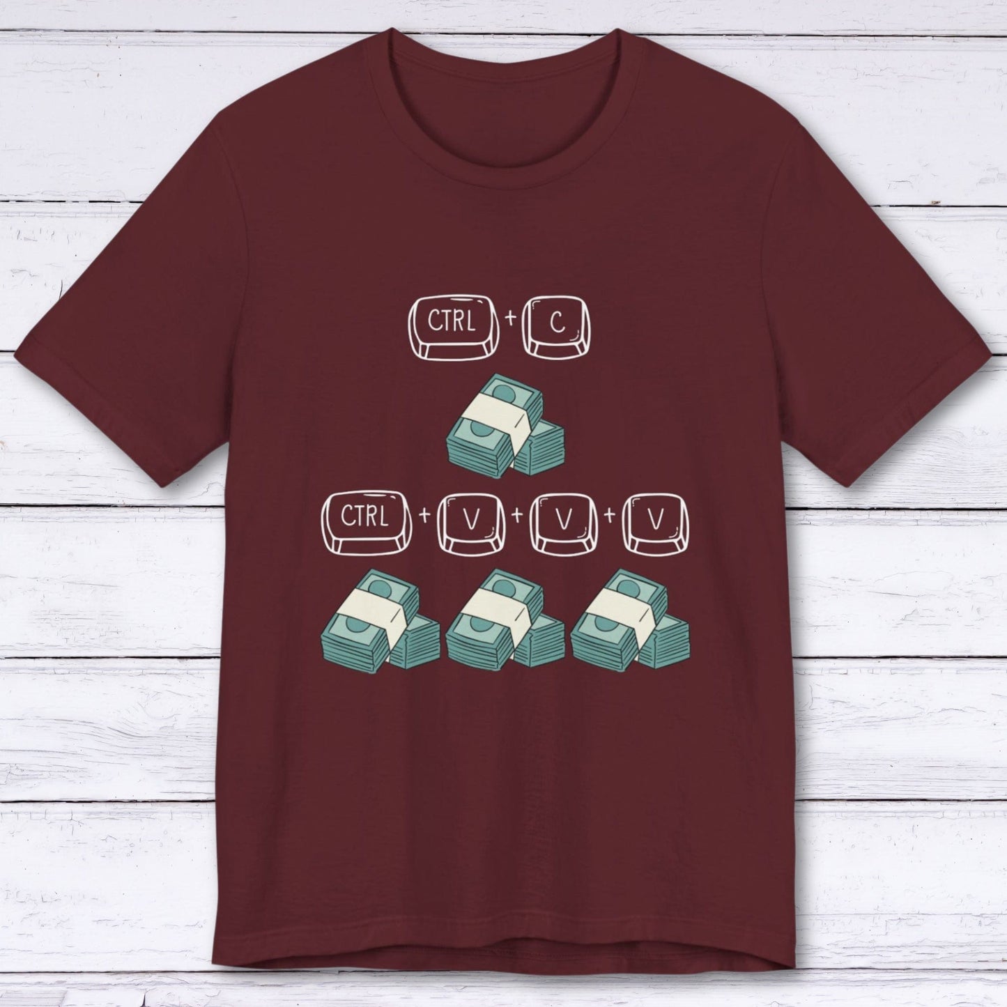 T-Shirt Maroon / S Copy, Paste, Prosper T-shirt