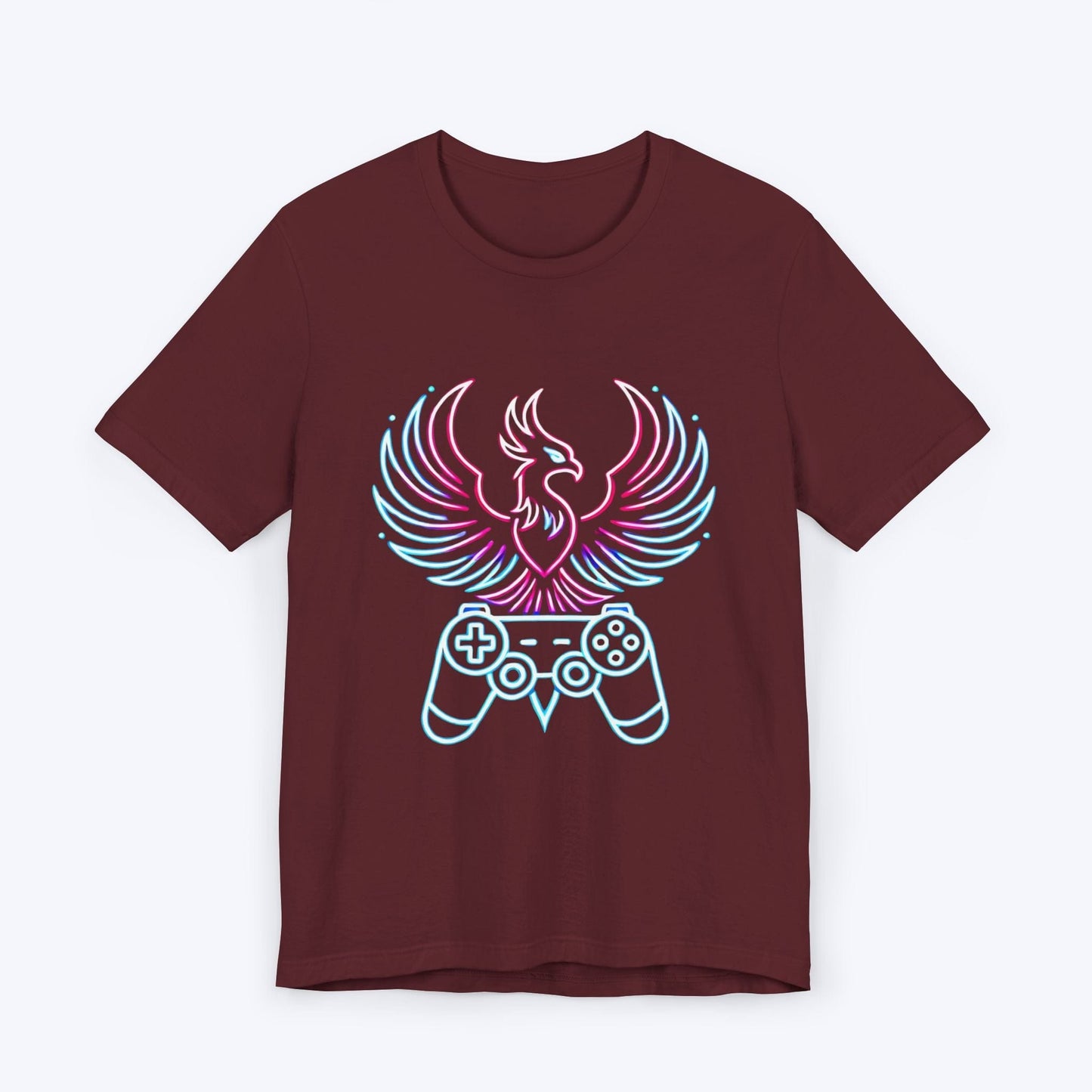 T-Shirt Maroon / S Eternal Gamer: Neon Phoenix T-shirt