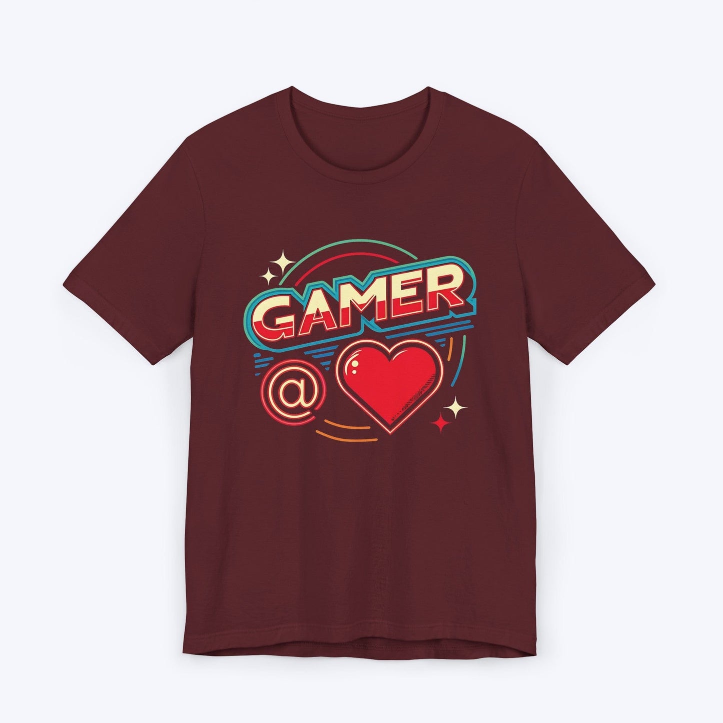 T-Shirt Maroon / S Gamer at Heart - Retro T-shirt