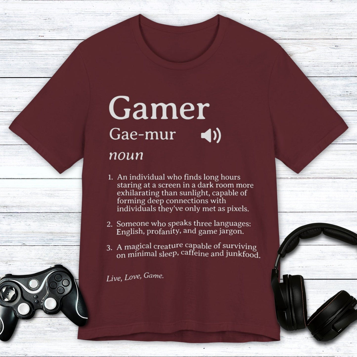 T-Shirt Maroon / S Gamer (Definition) T-shirt