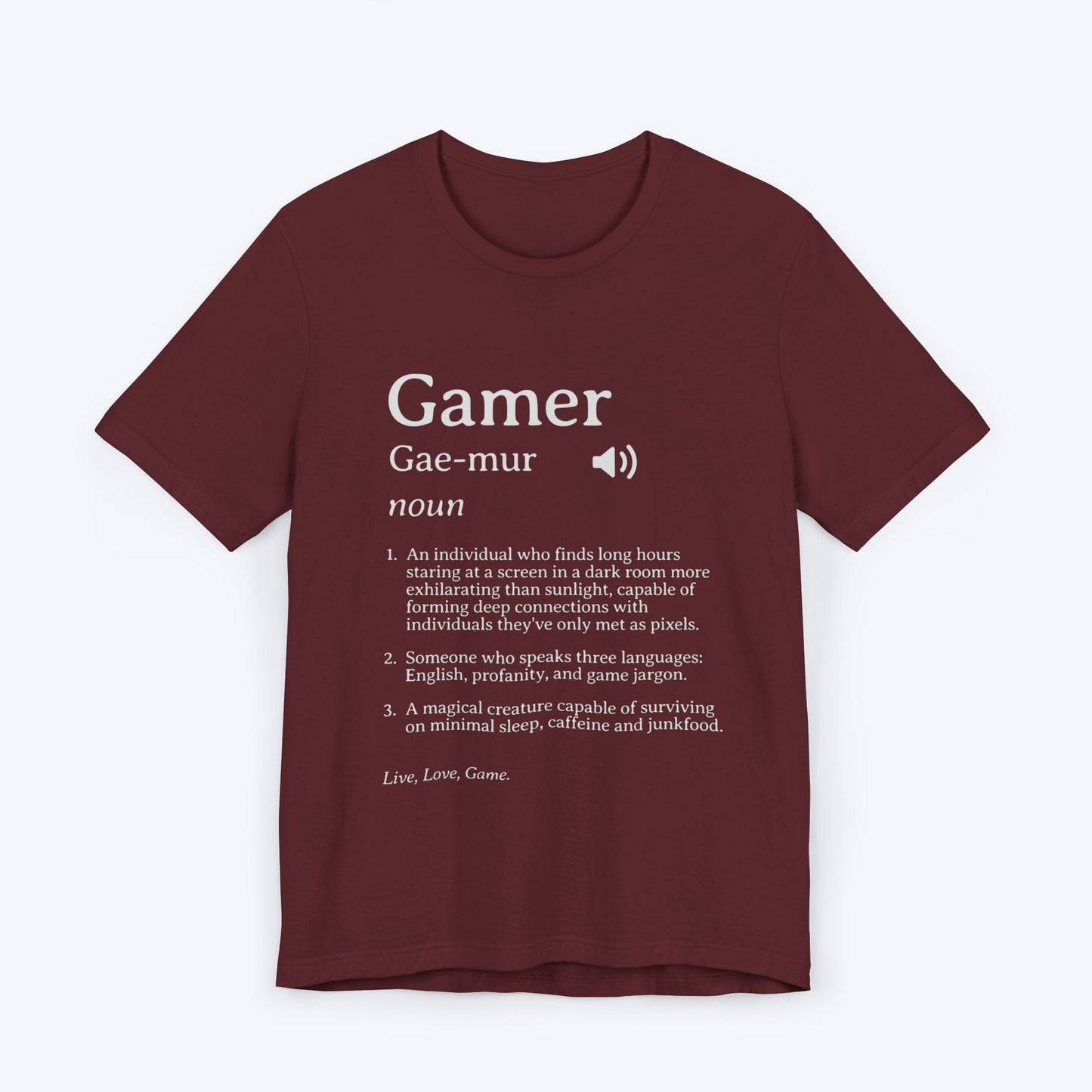 T-Shirt Maroon / S Gamer (Definition) T-shirt