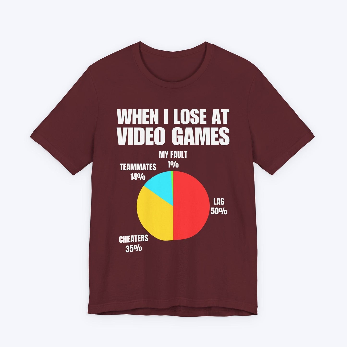 T-Shirt Maroon / S Gamers Excuse Pie Chart T-shirt