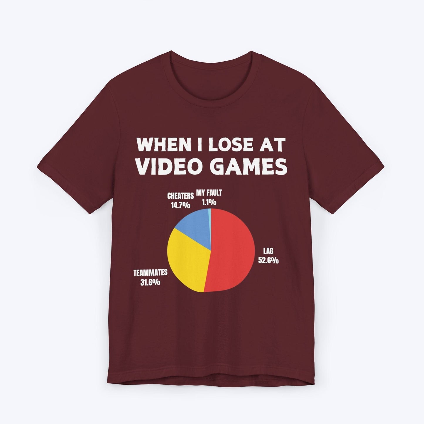 T-Shirt Maroon / S Gamers Excuse Pie Chart T-shirt