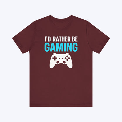 T-Shirt Maroon / S Here Physically, Gaming Mentally T-shirt