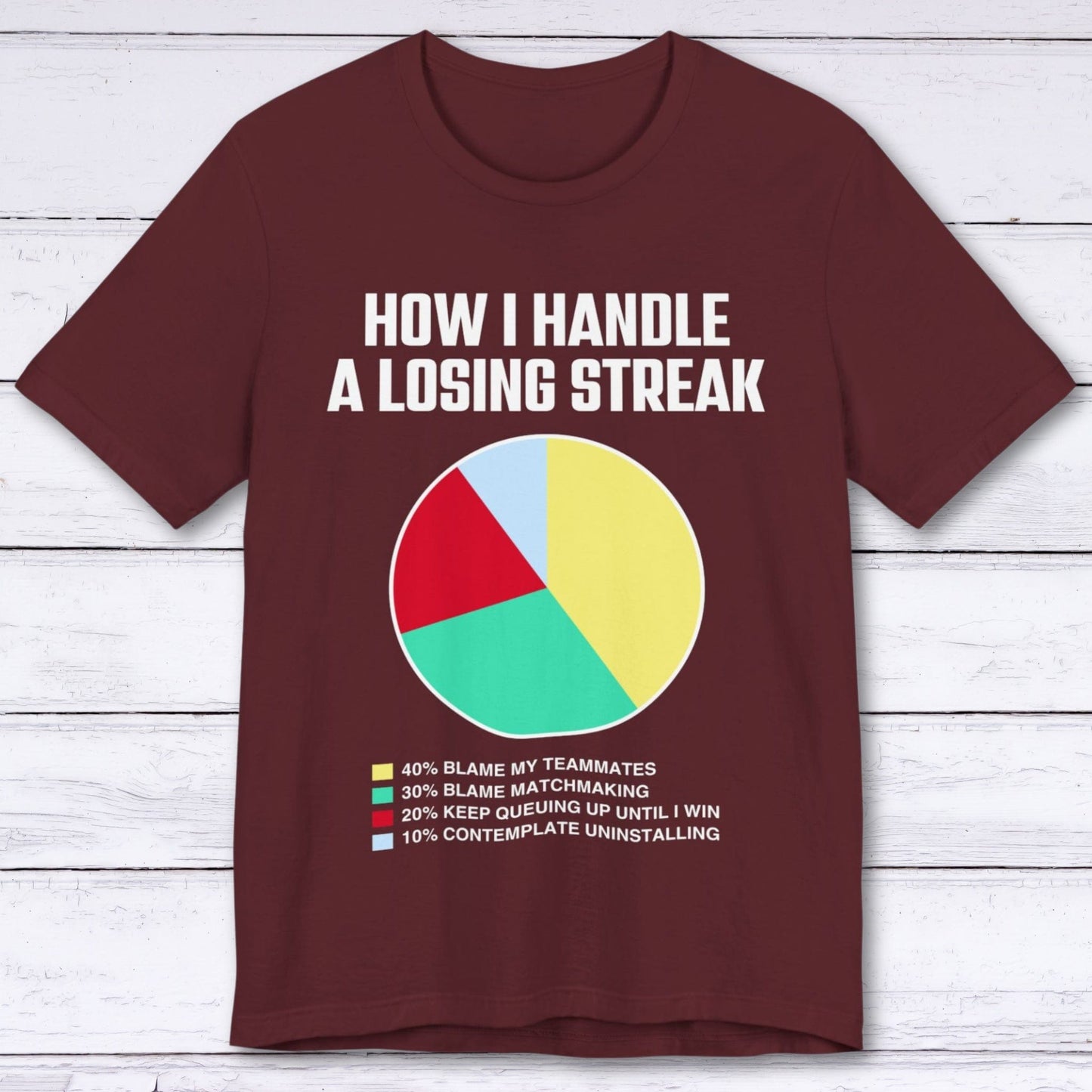 T-Shirt Maroon / S How I Handle a Losing Streak T-shirt