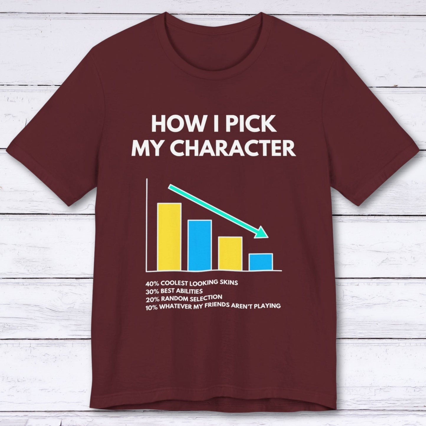 T-Shirt Maroon / S How I Pick My Character T-shirt