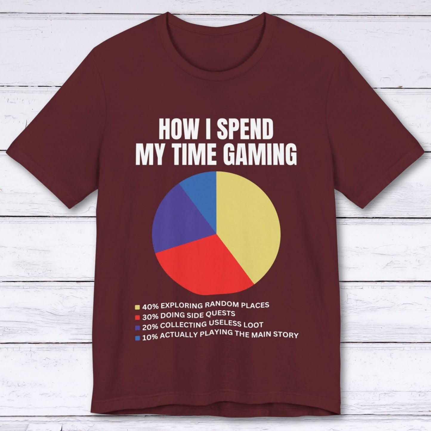 T-Shirt Maroon / S How I Spend My Time Gaming T-shirt