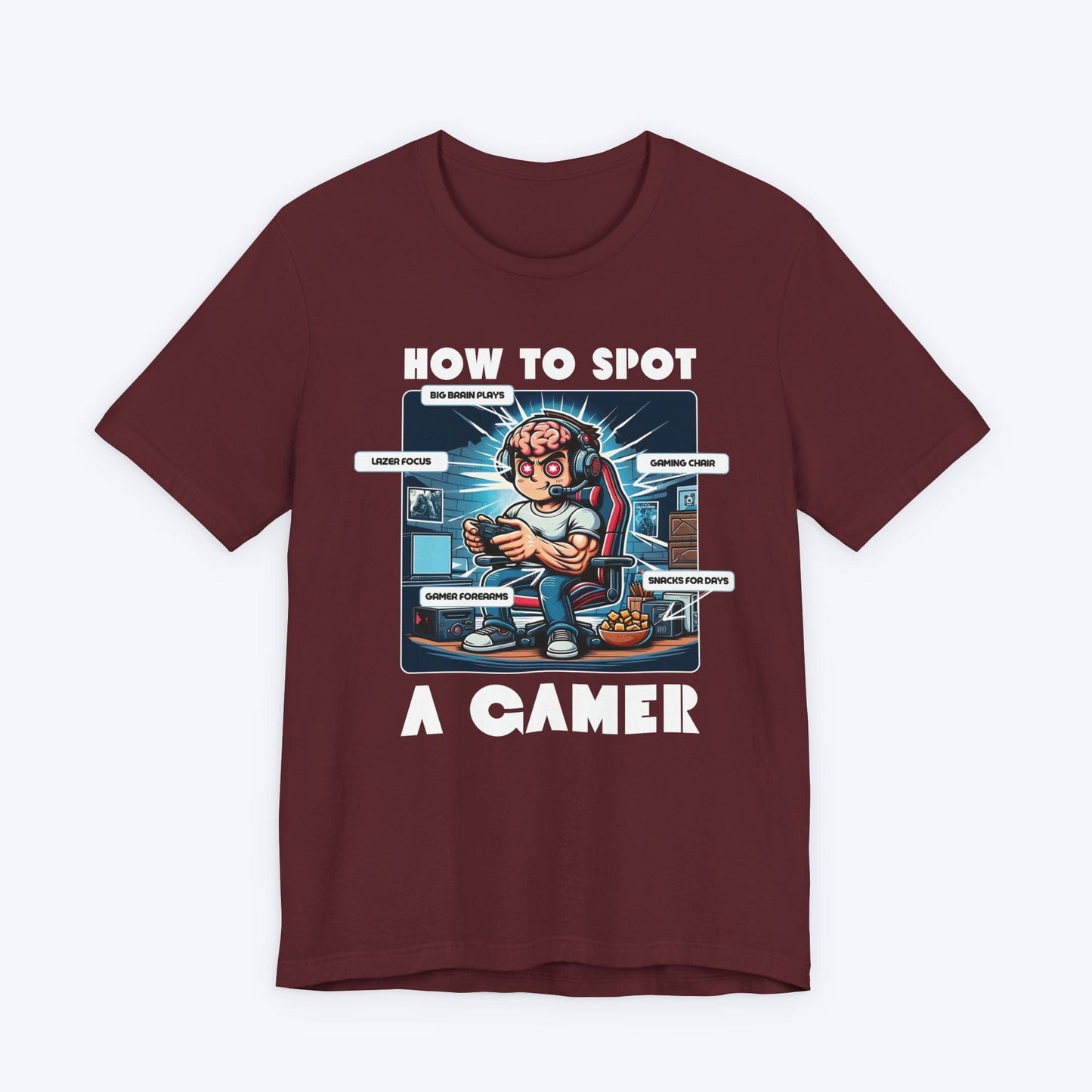 T-Shirt Maroon / S How to Spot a Gamer T-shirt