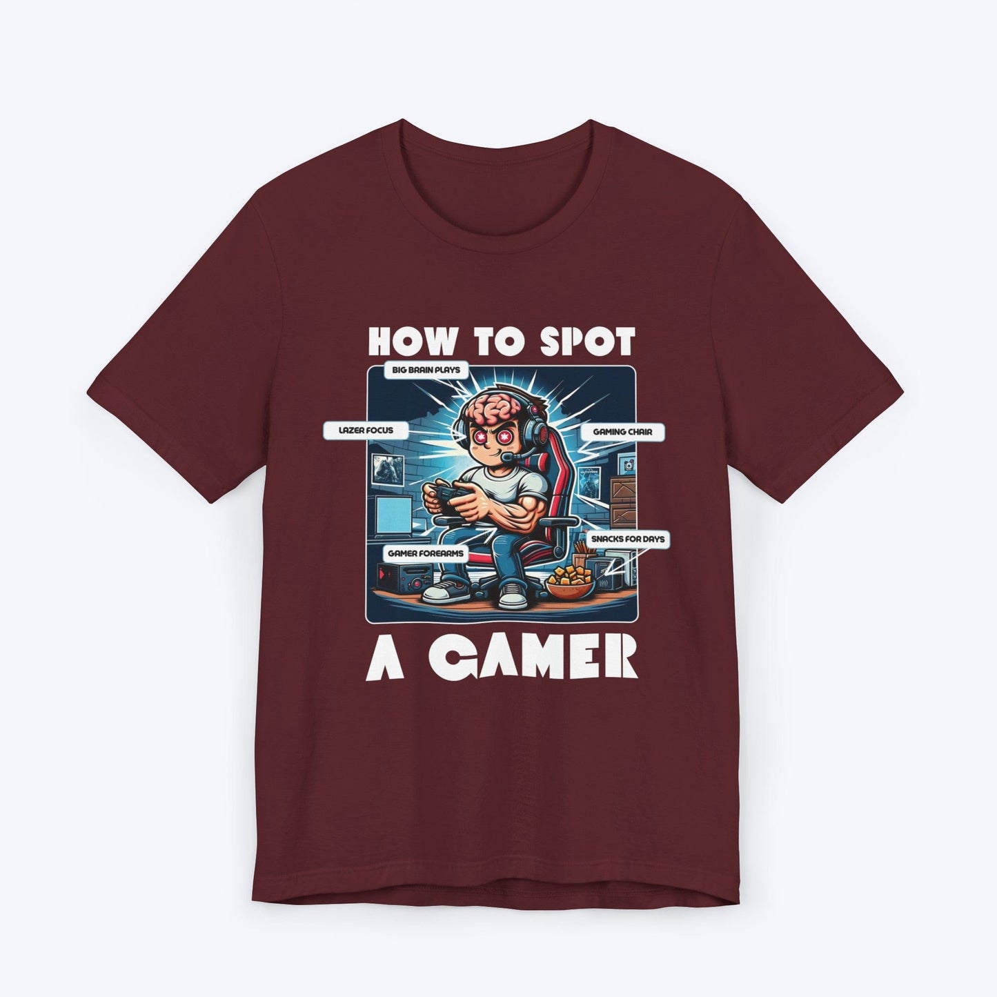 T-Shirt Maroon / S How to Spot a Gamer T-shirt