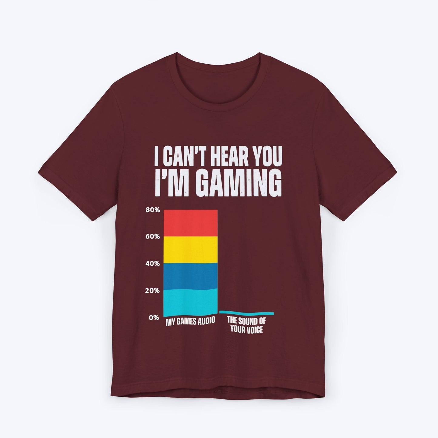 T-Shirt Maroon / S I Can't Hear You (Bar Chart) T-shirt