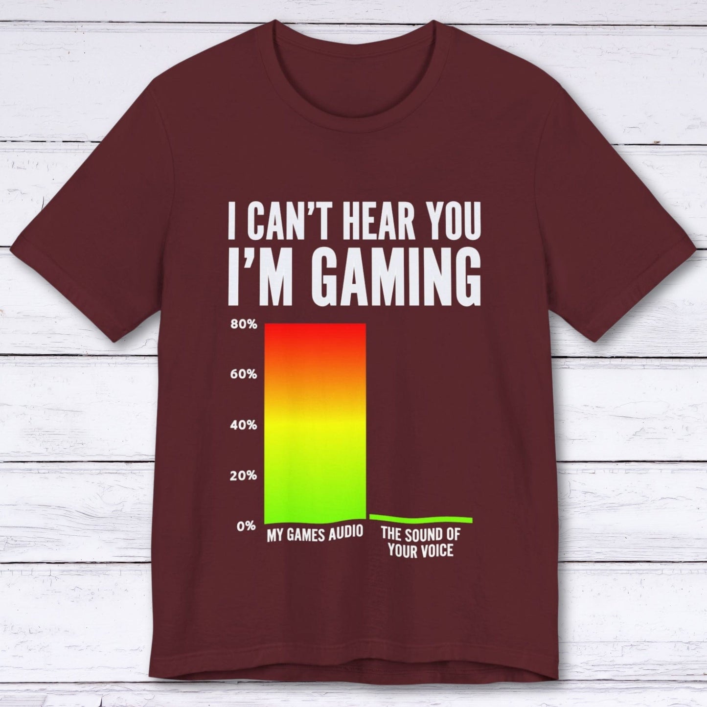 T-Shirt Maroon / S I Can't Hear You (Bar Chart) T-shirt