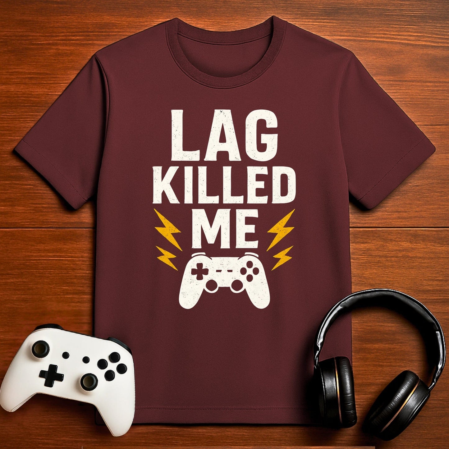 T-Shirt Maroon / S Lag Is the Real Villain T-shirt