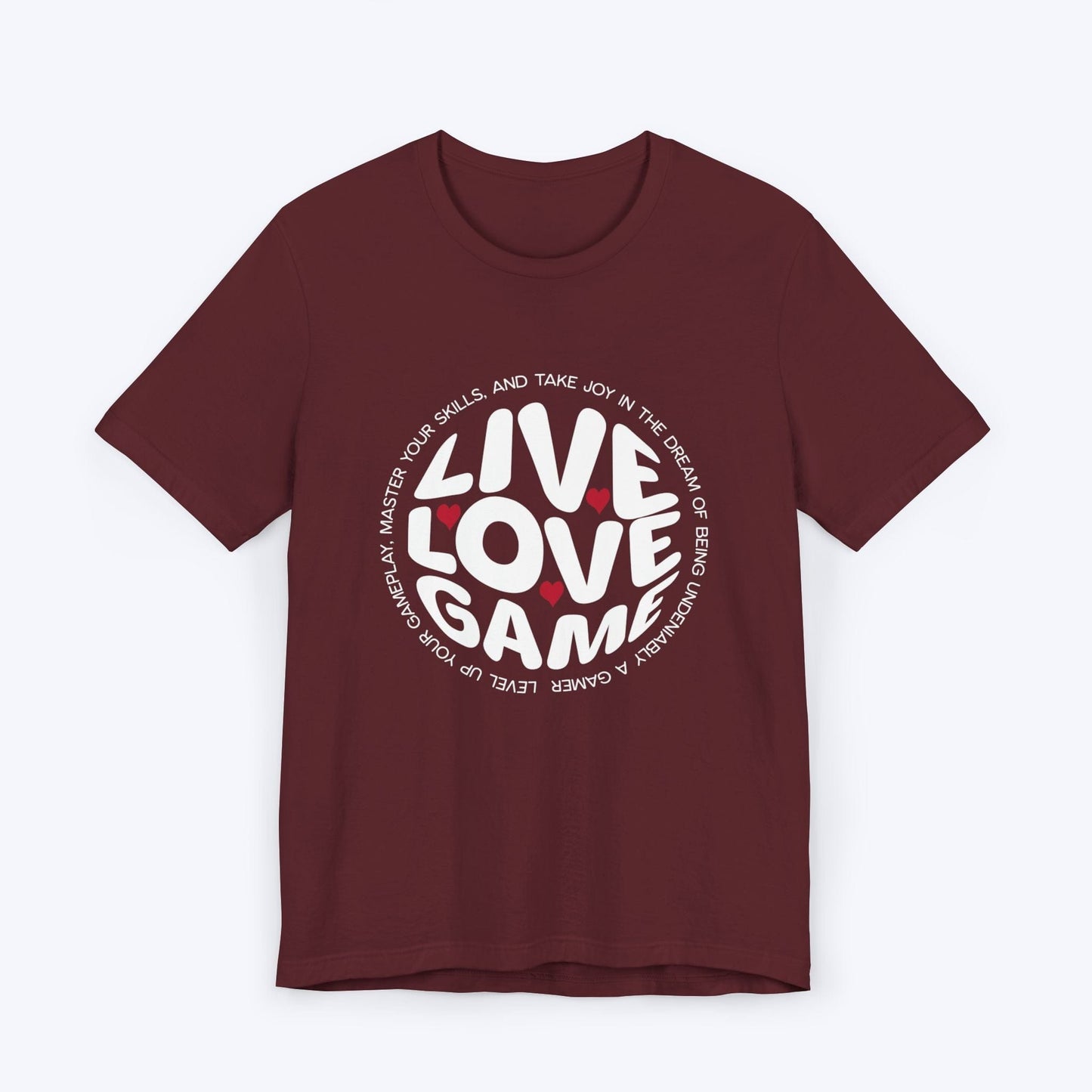 T-Shirt Maroon / S Live, Love, Game (Around the World) T-shirt