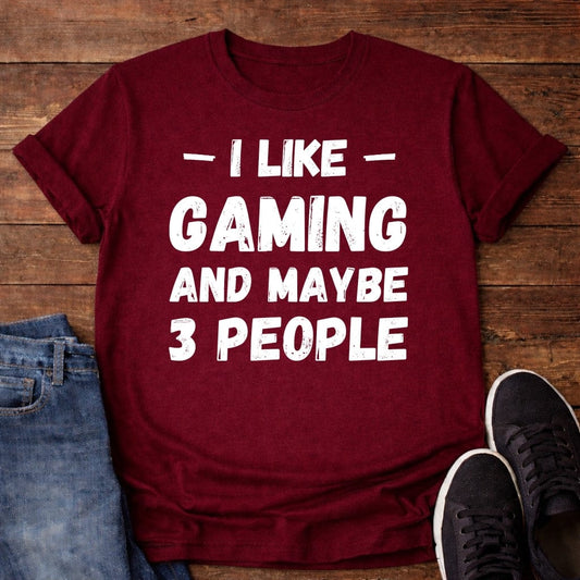 T-Shirt Maroon / S Maybe 3 People T-shirt