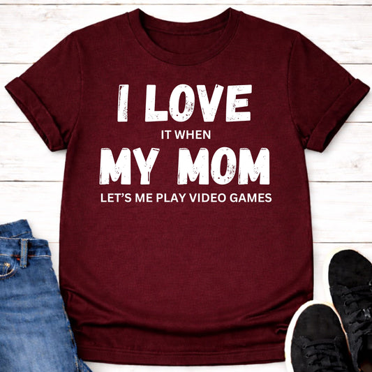 T-Shirt Maroon / S Mom + Gaming T-shirt