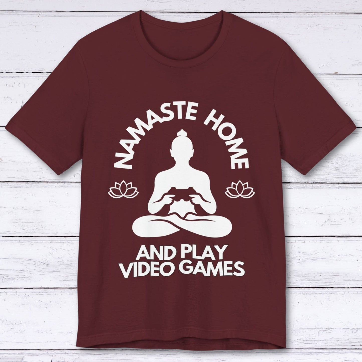 T-Shirt Maroon / S Namaste Home (Lotus Flower) Gamer T-shirt