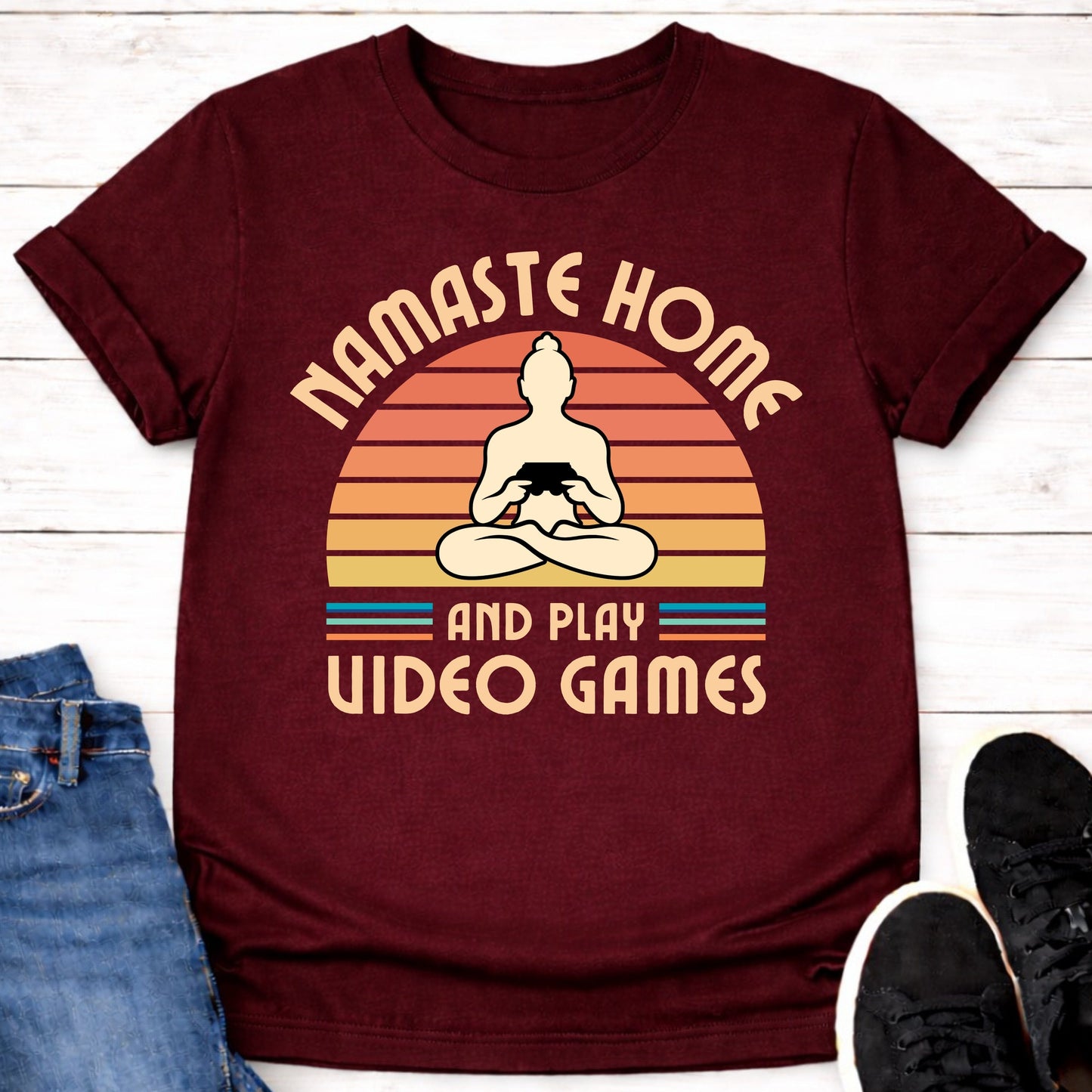 T-Shirt Maroon / S Namaste Home T-shirt