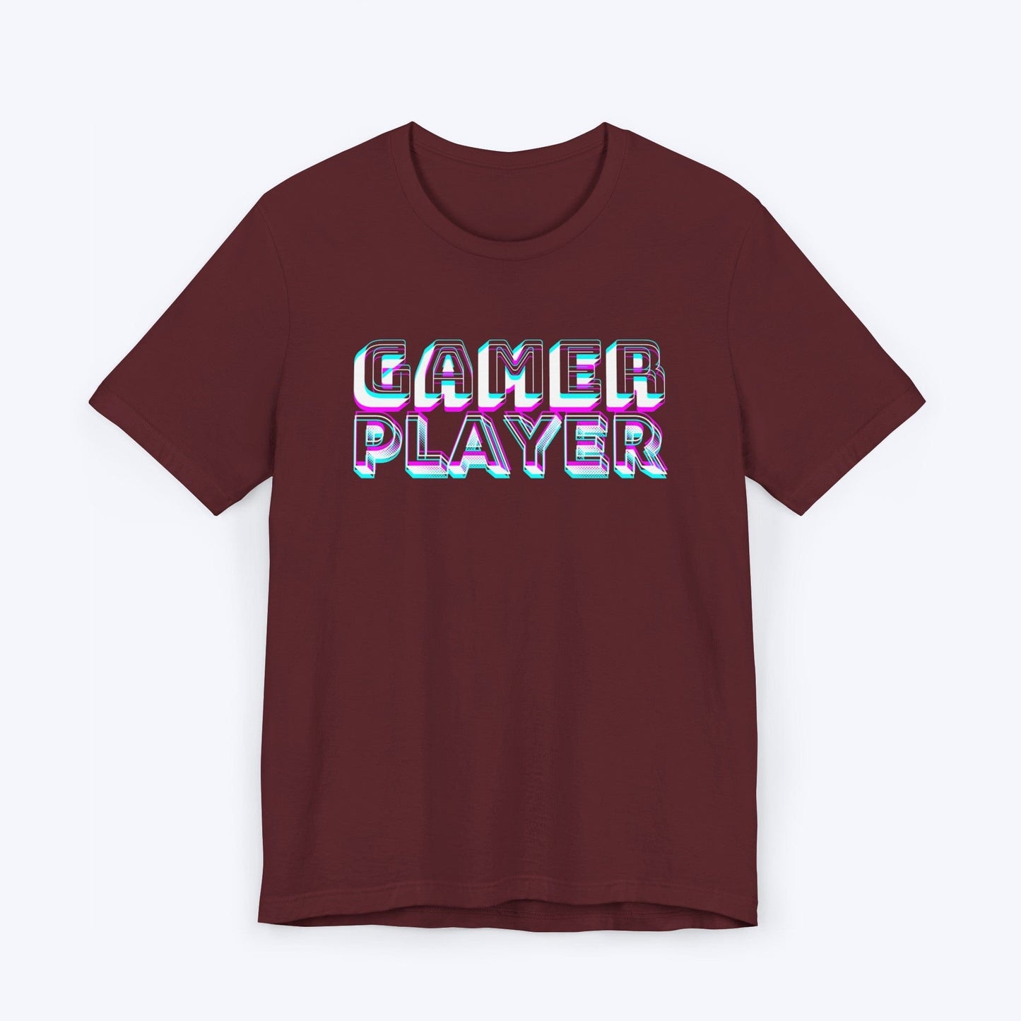 T-Shirt Maroon / S Neon Pixels: GAMER PLAYER T-shirt