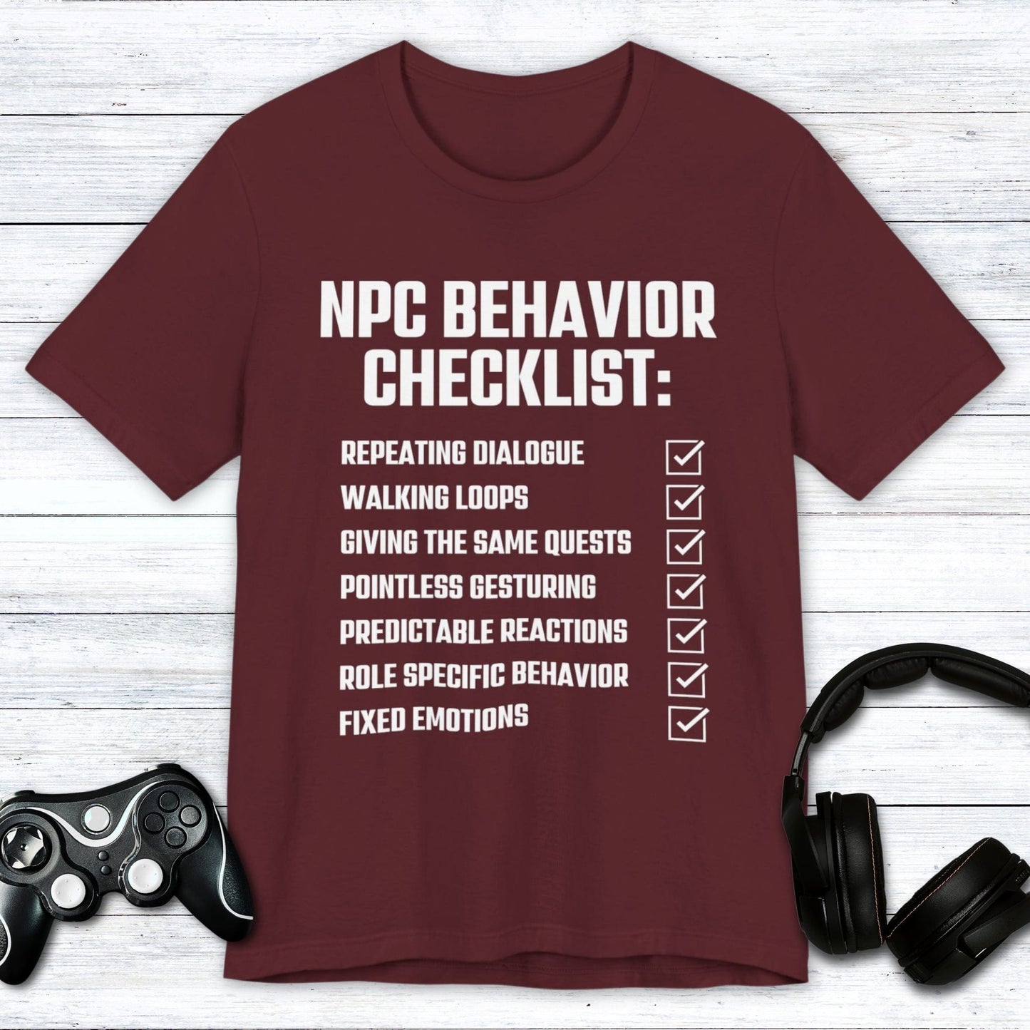 T-Shirt Maroon / S NPC Checklist T-shirt