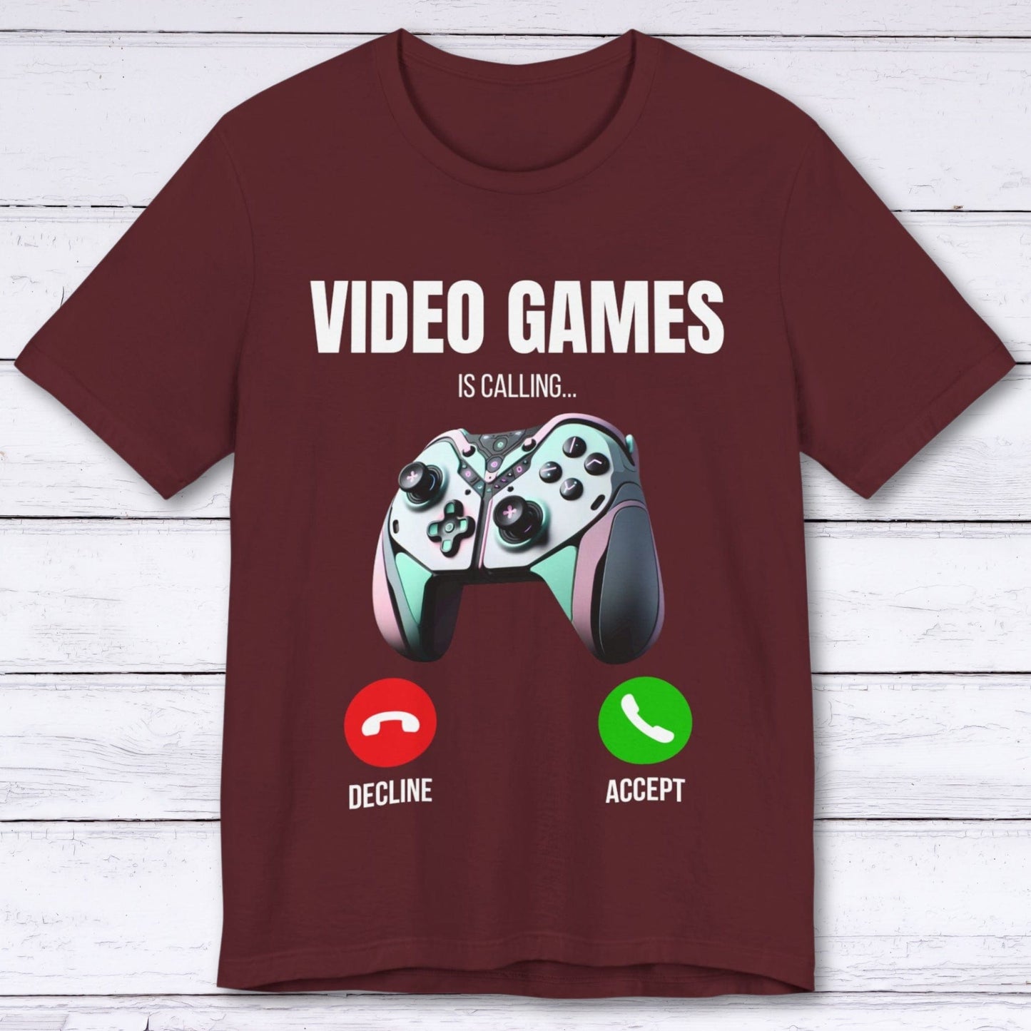 T-Shirt Maroon / S Pause Reality, Play Games T-shirt