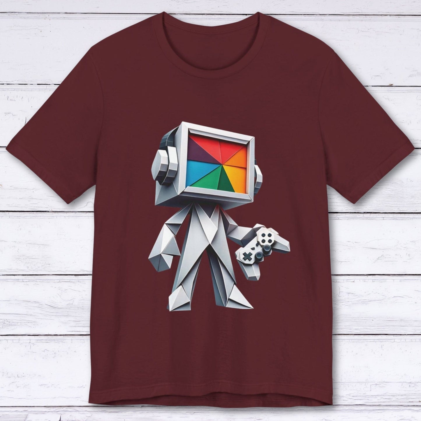 T-Shirt Maroon / S Pixel Paper Player Gamer T-shirt