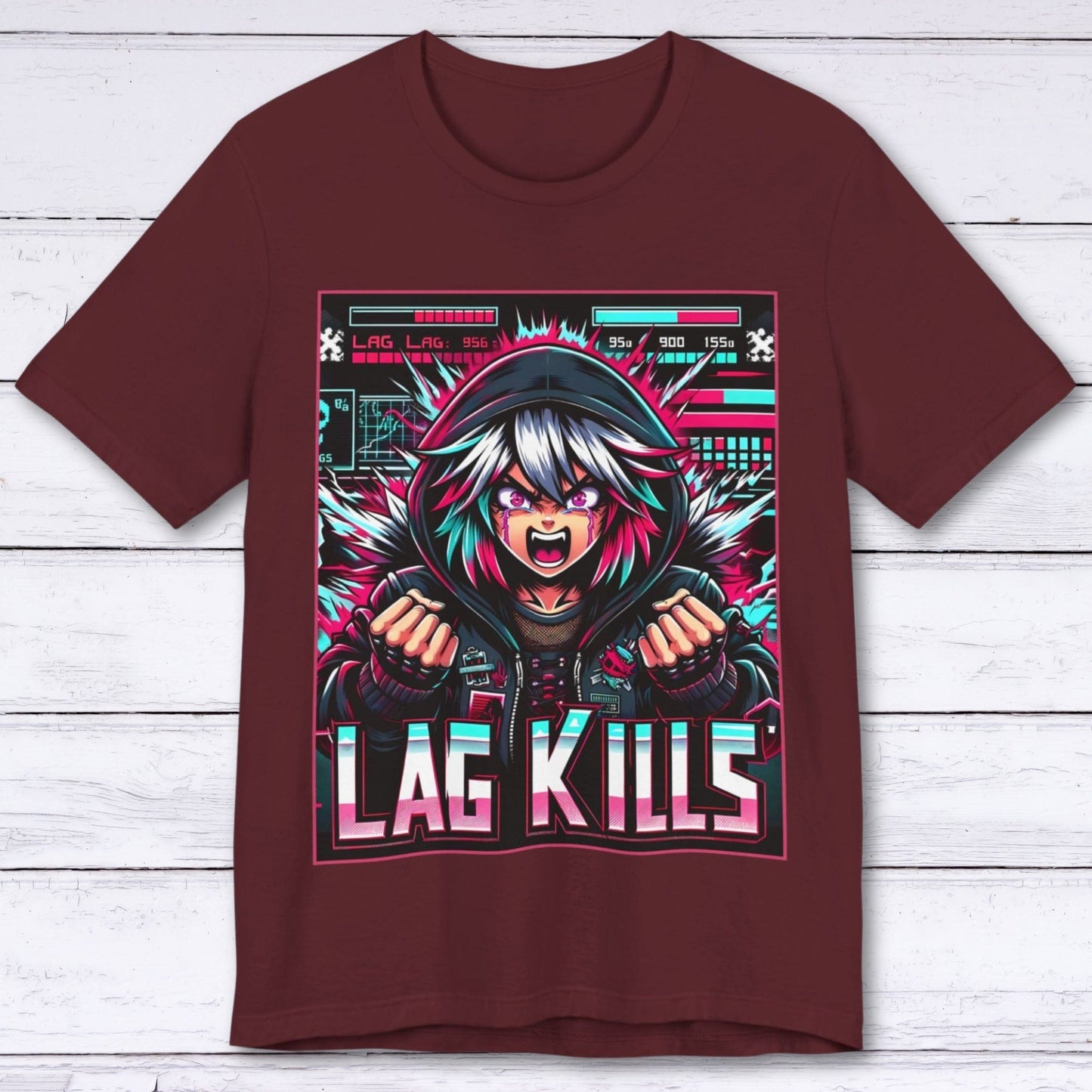 T-Shirt Maroon / S Poster Child: Lag Kills T-shirt