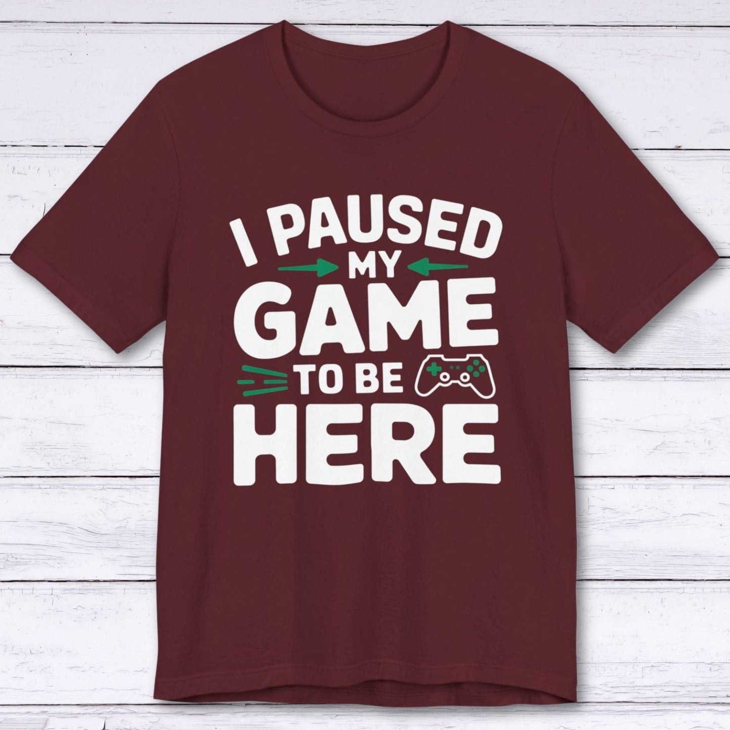 T-Shirt Maroon / S Press Start to Resume T-Shirt