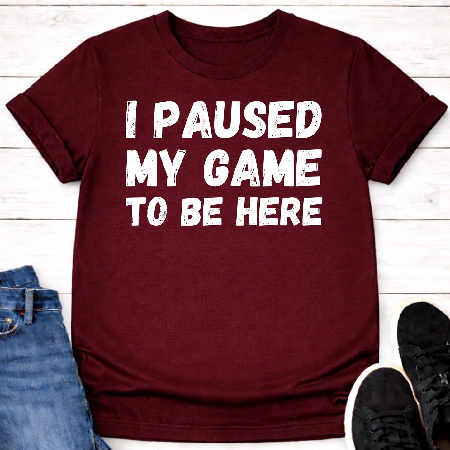T-Shirt Maroon / S Reluctantly Paused T-shirt
