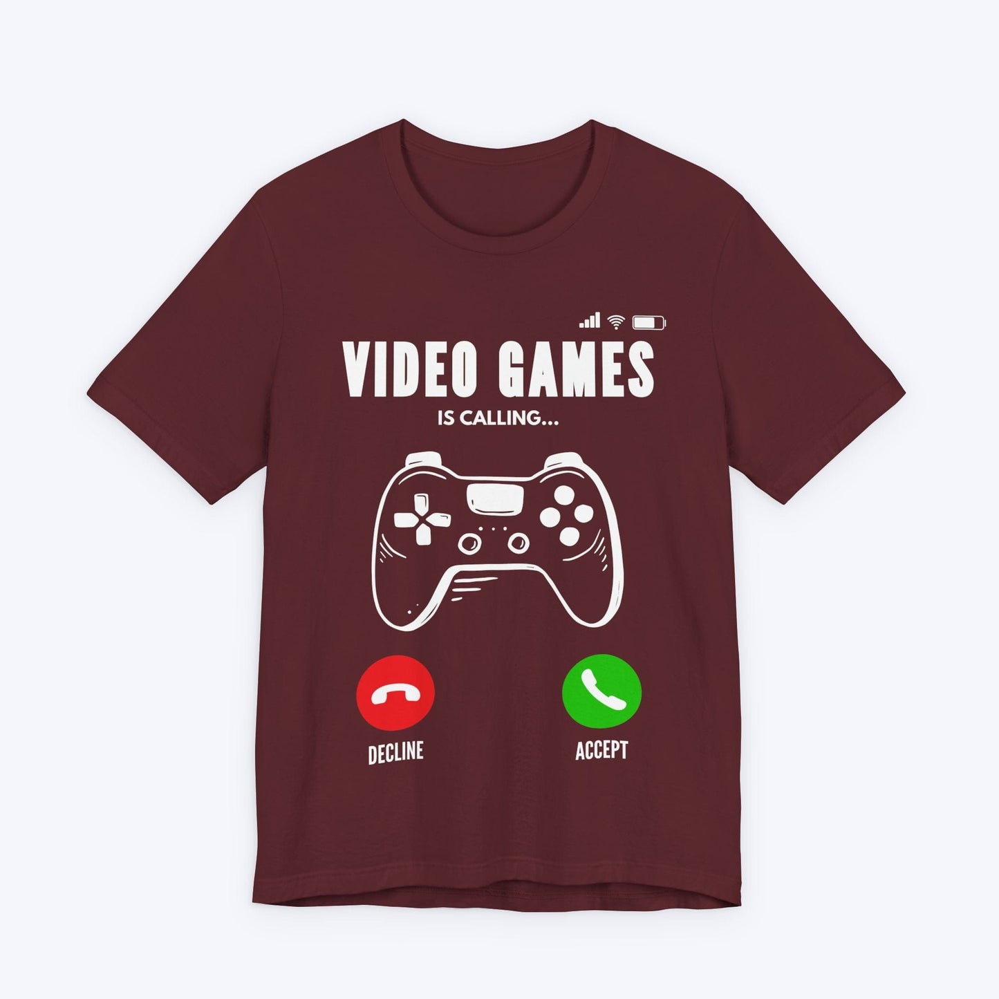 T-Shirt Maroon / S Video Games is Calling T-shirt