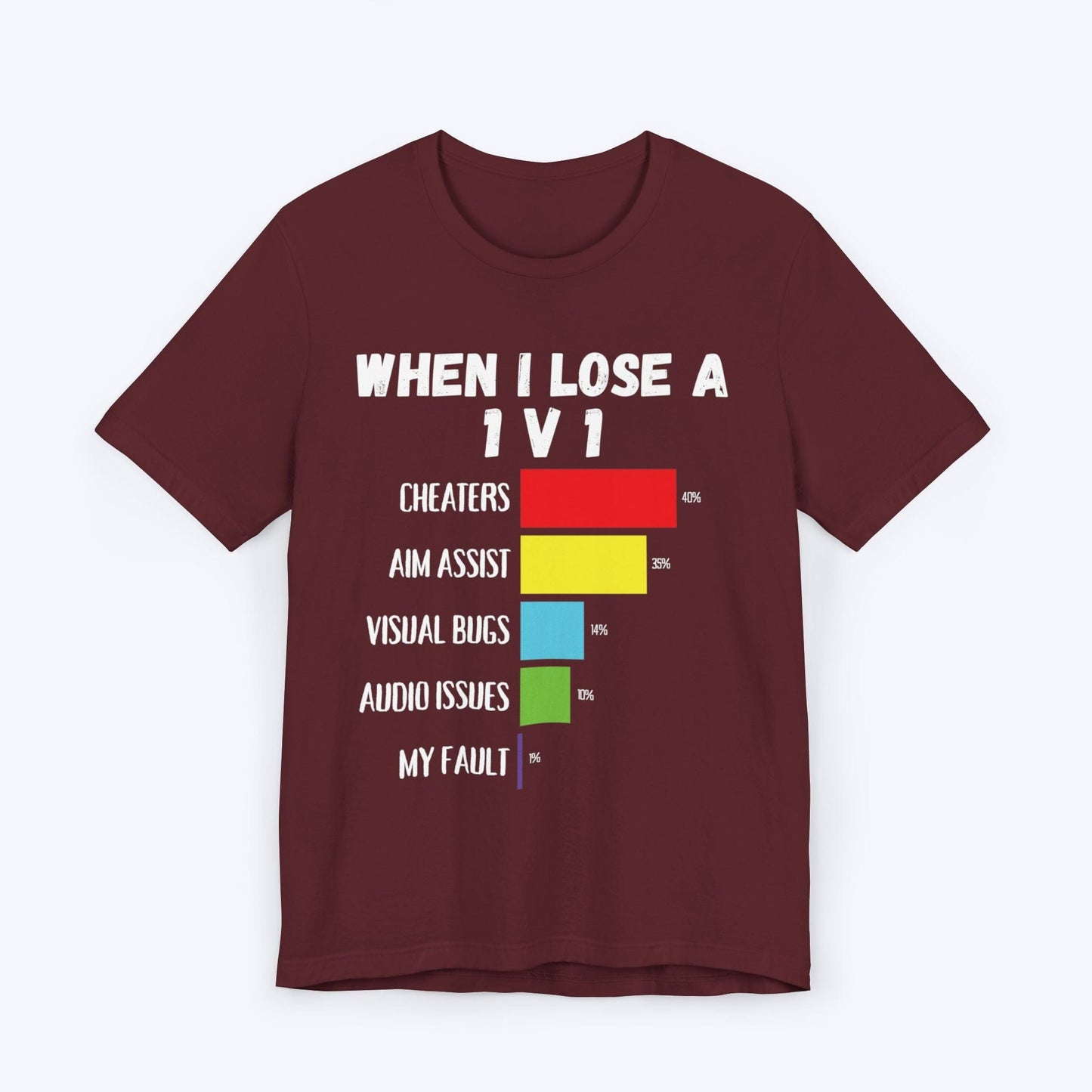 T-Shirt Maroon / S When I Lose a 1 Vs 1 Gamer T-shirt