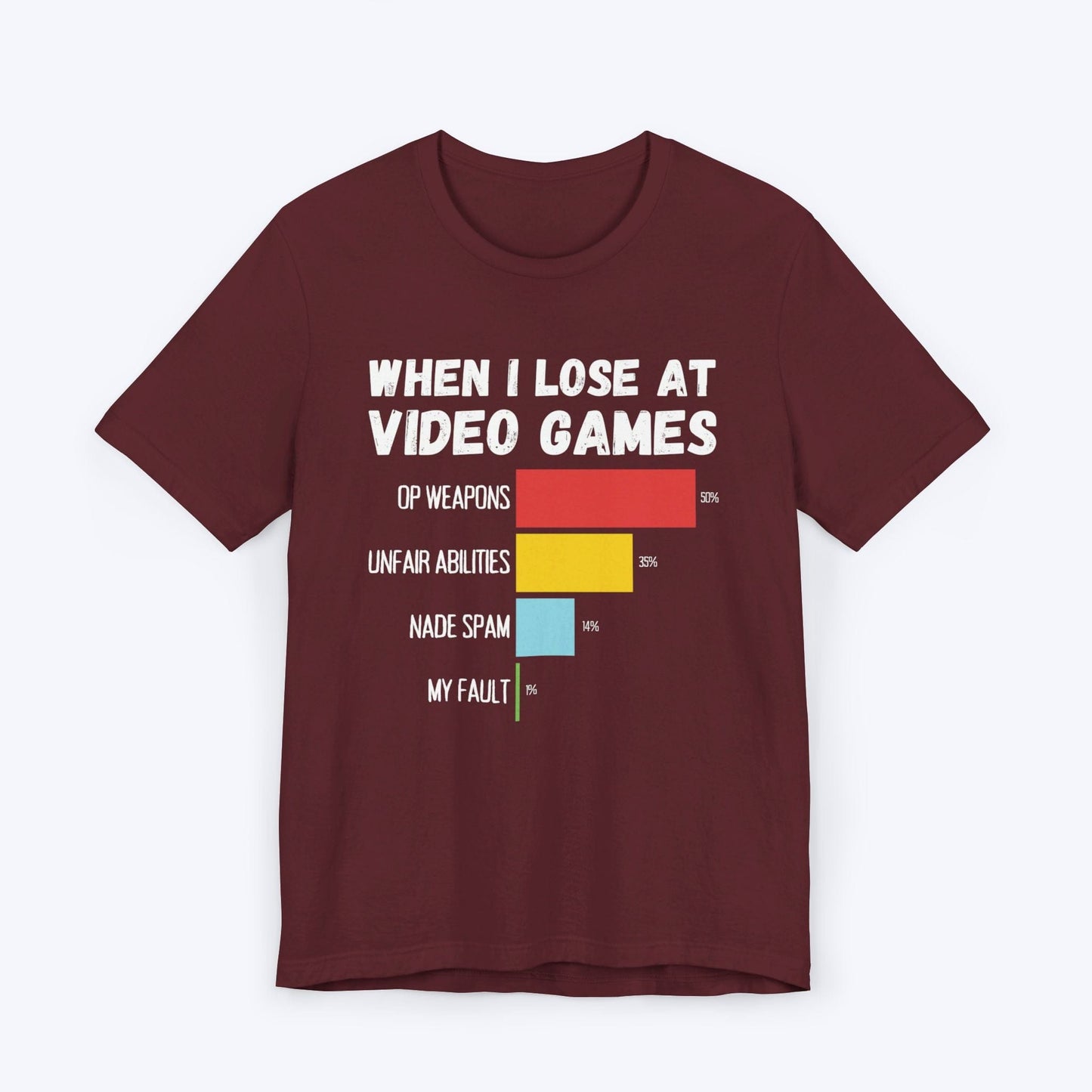 T-Shirt Maroon / S When I Lose at Video Games (Abilities Edition) T-shirt