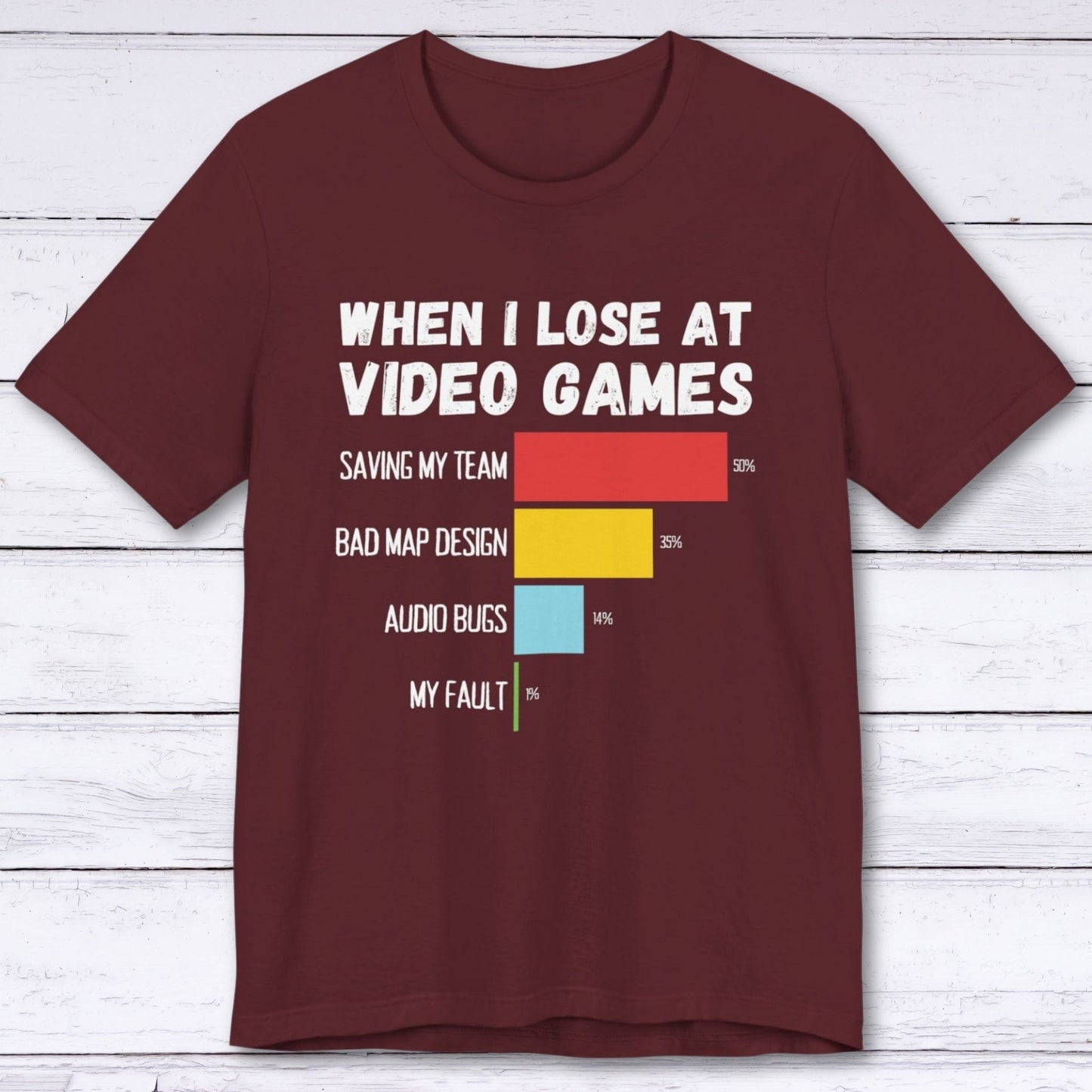 T-Shirt Maroon / S When I Lose at Video Games (Blame Edition) T-shirt