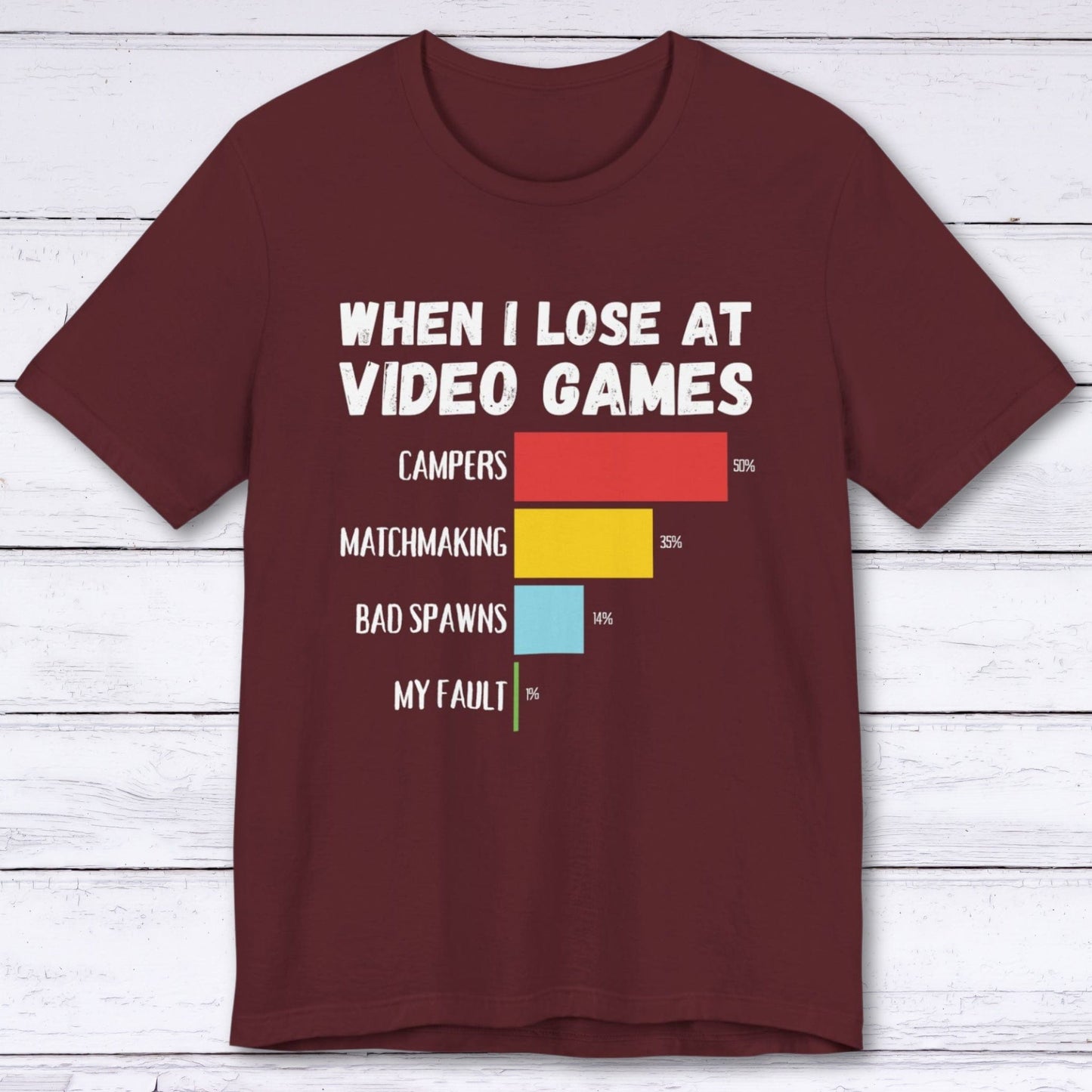 T-Shirt Maroon / S When I Lose at Video Games (Campers Edition) T-shirt