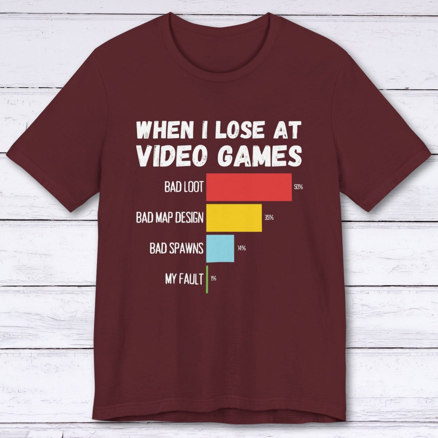 T-Shirt Maroon / S When I Lose at Video Games (Luck Edition) T-shirt