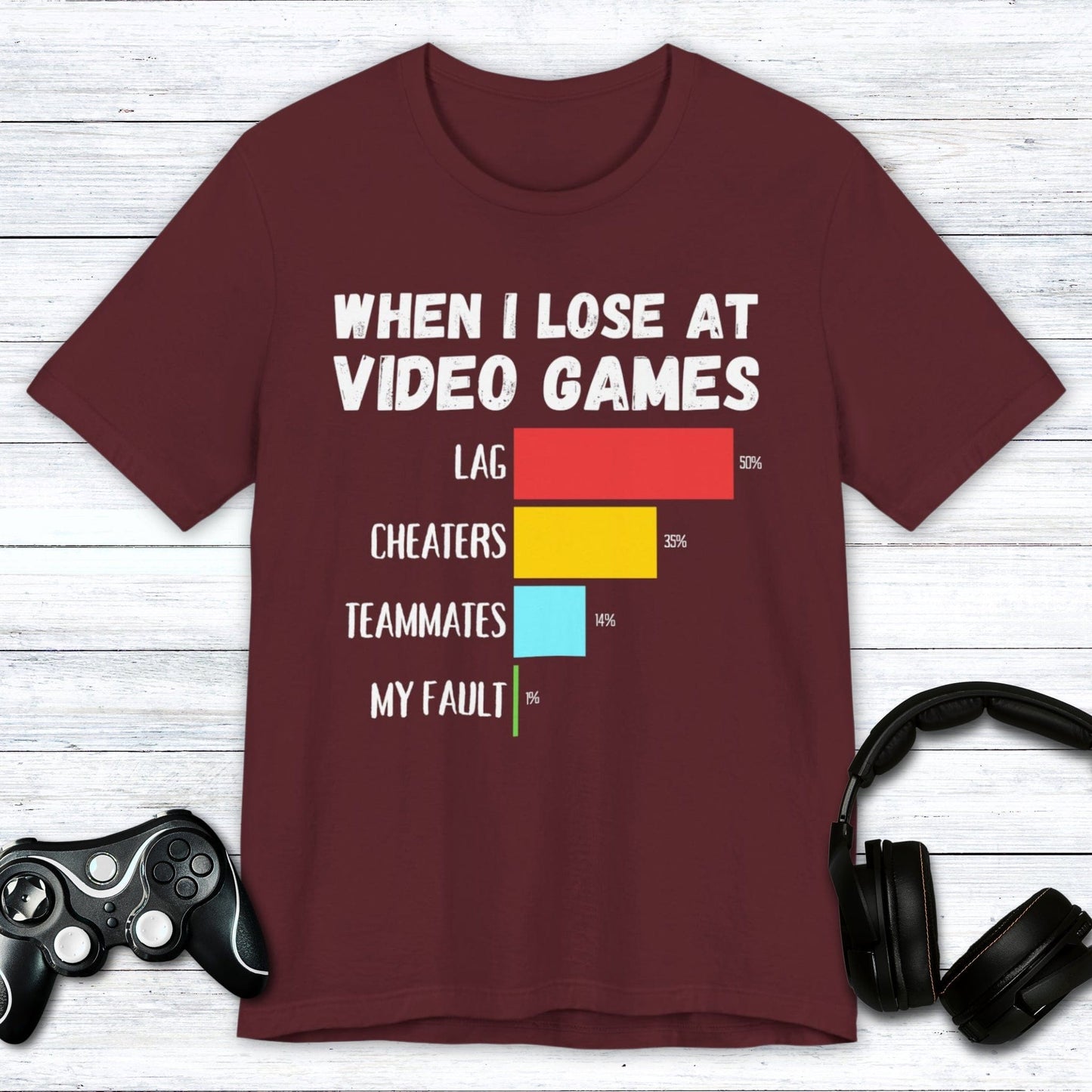 T-Shirt Maroon / S When I Lose at Video Games T-shirt