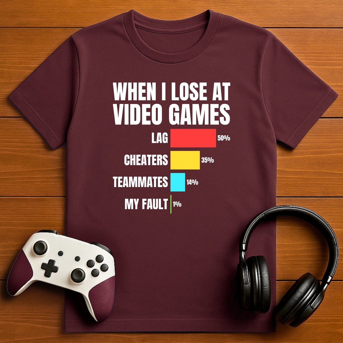 T-Shirt Maroon / S When I Lose at Video Games T-shirt