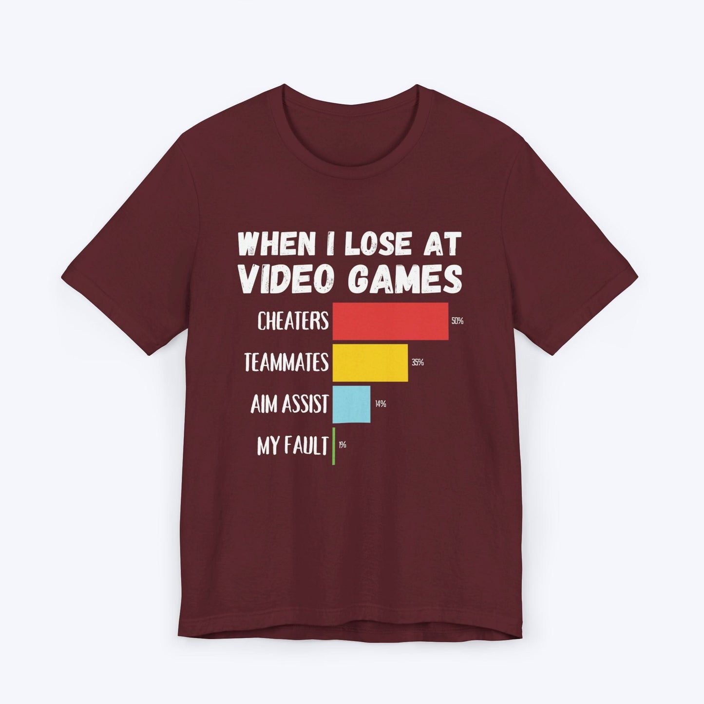 T-Shirt Maroon / S When I Lose at Video Games (Unfair Advantage Edition) T-shirt