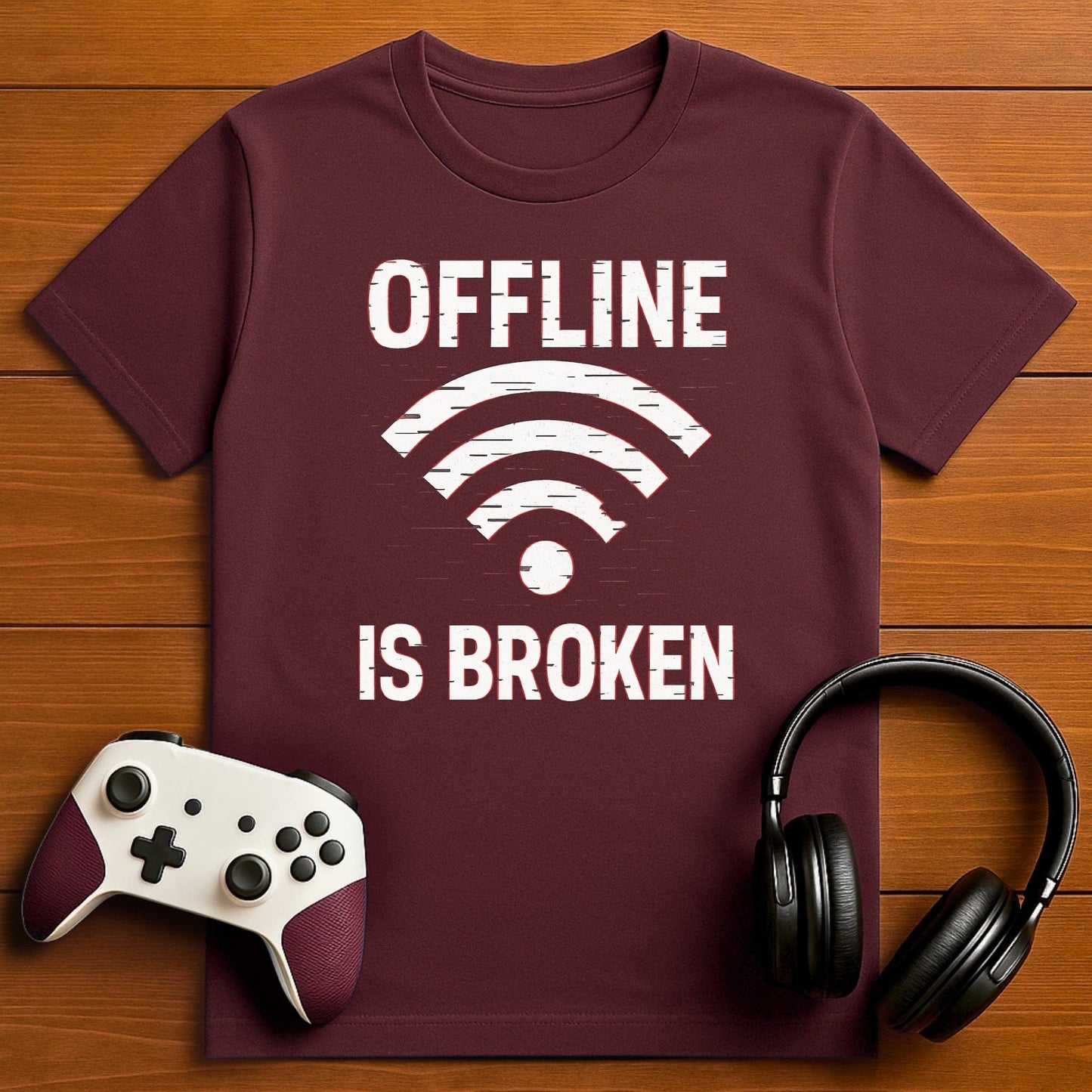 T-Shirt Maroon / S Who Broke Offline T-shirt