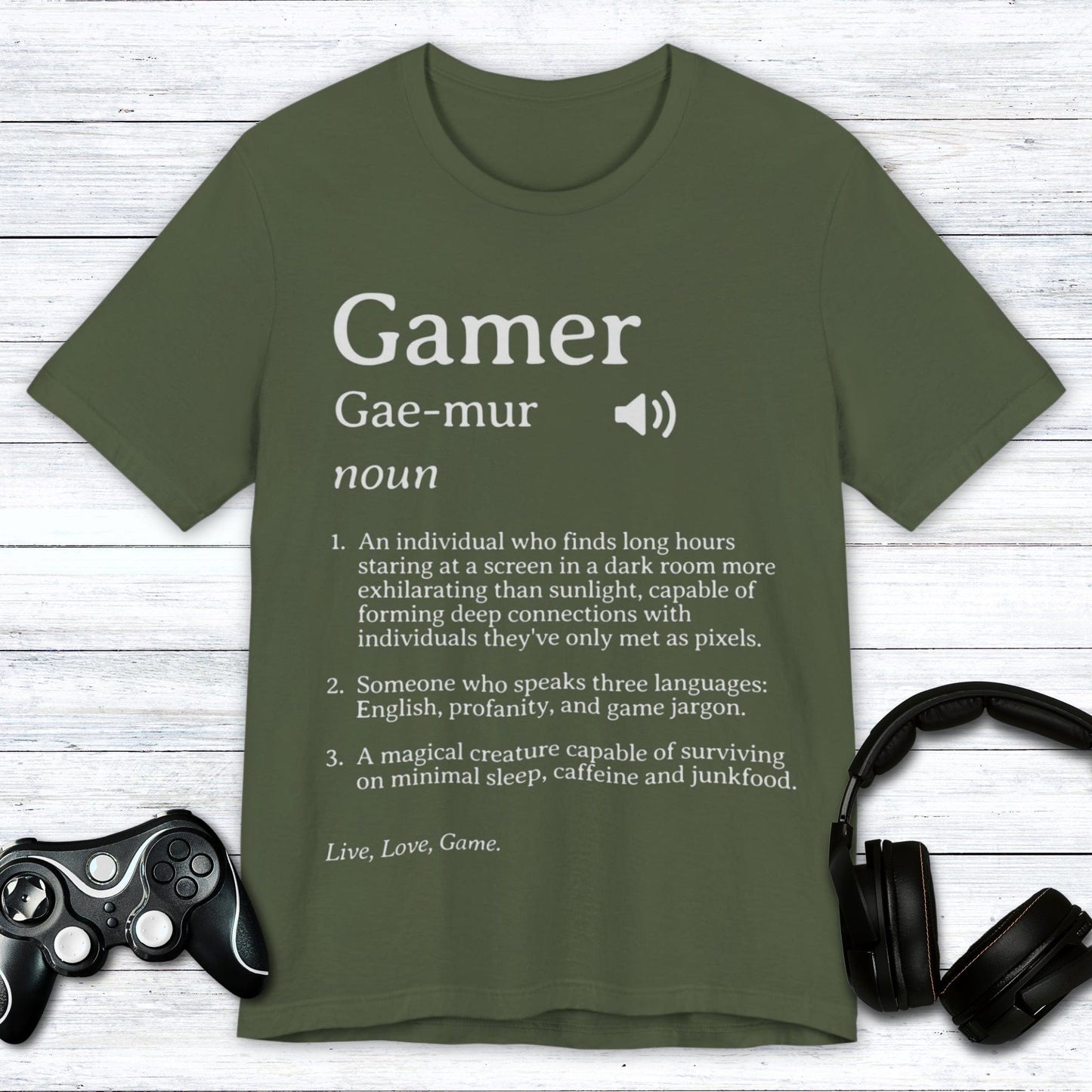 T-Shirt Military Green / S Gamer (Definition) T-shirt