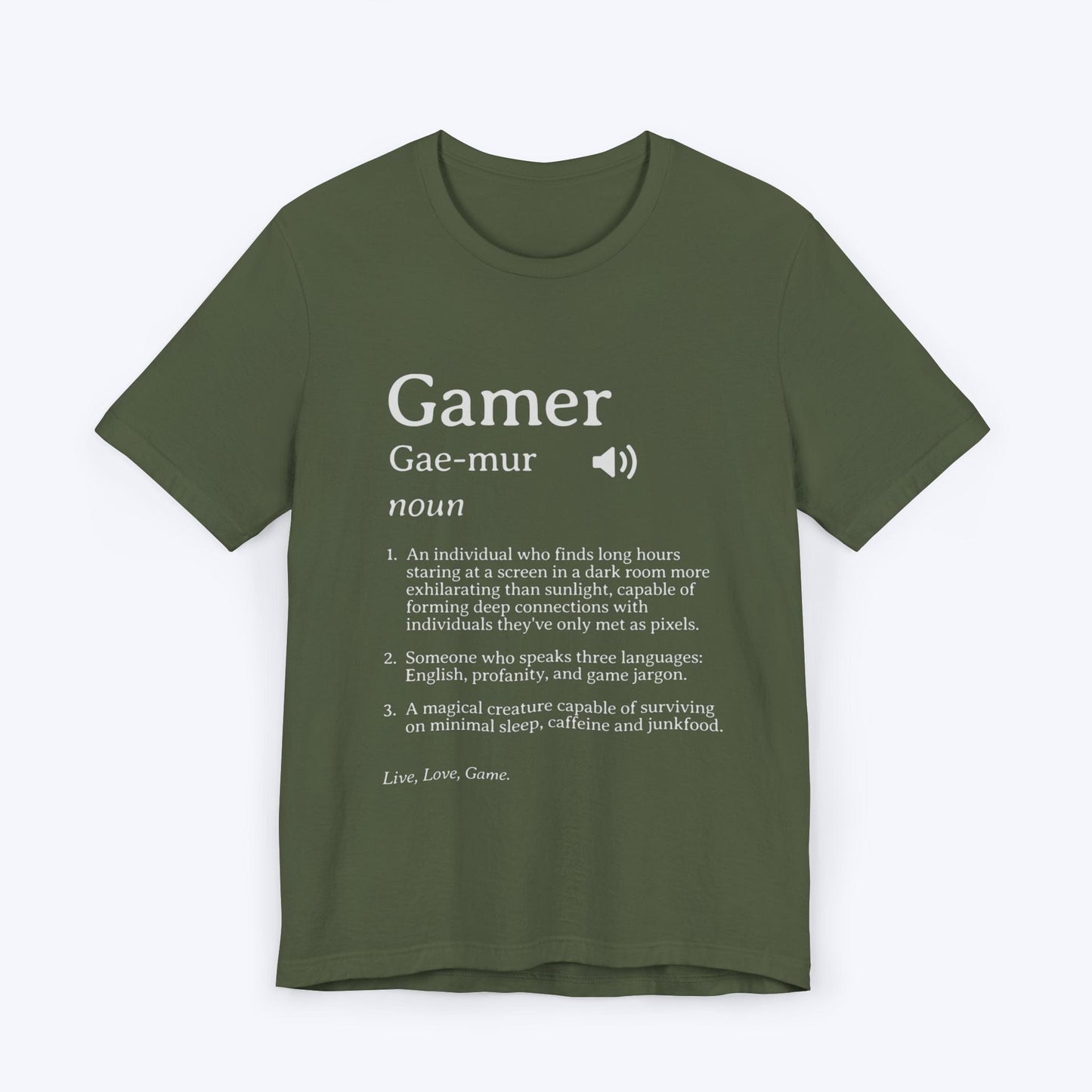 T-Shirt Military Green / S Gamer (Definition) T-shirt