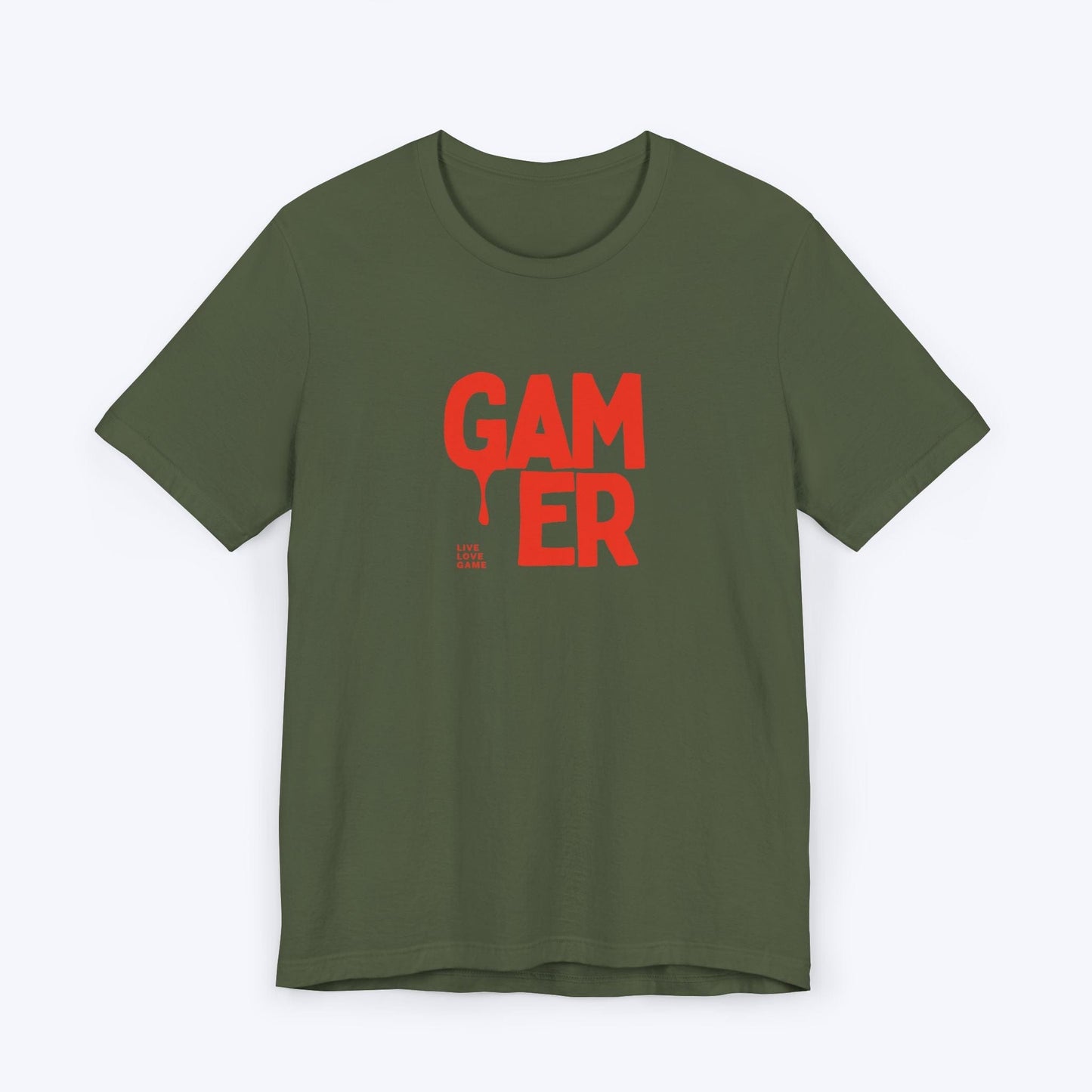 T-Shirt Military Green / S Gamer Drip: Live, Love, Game T-shirt