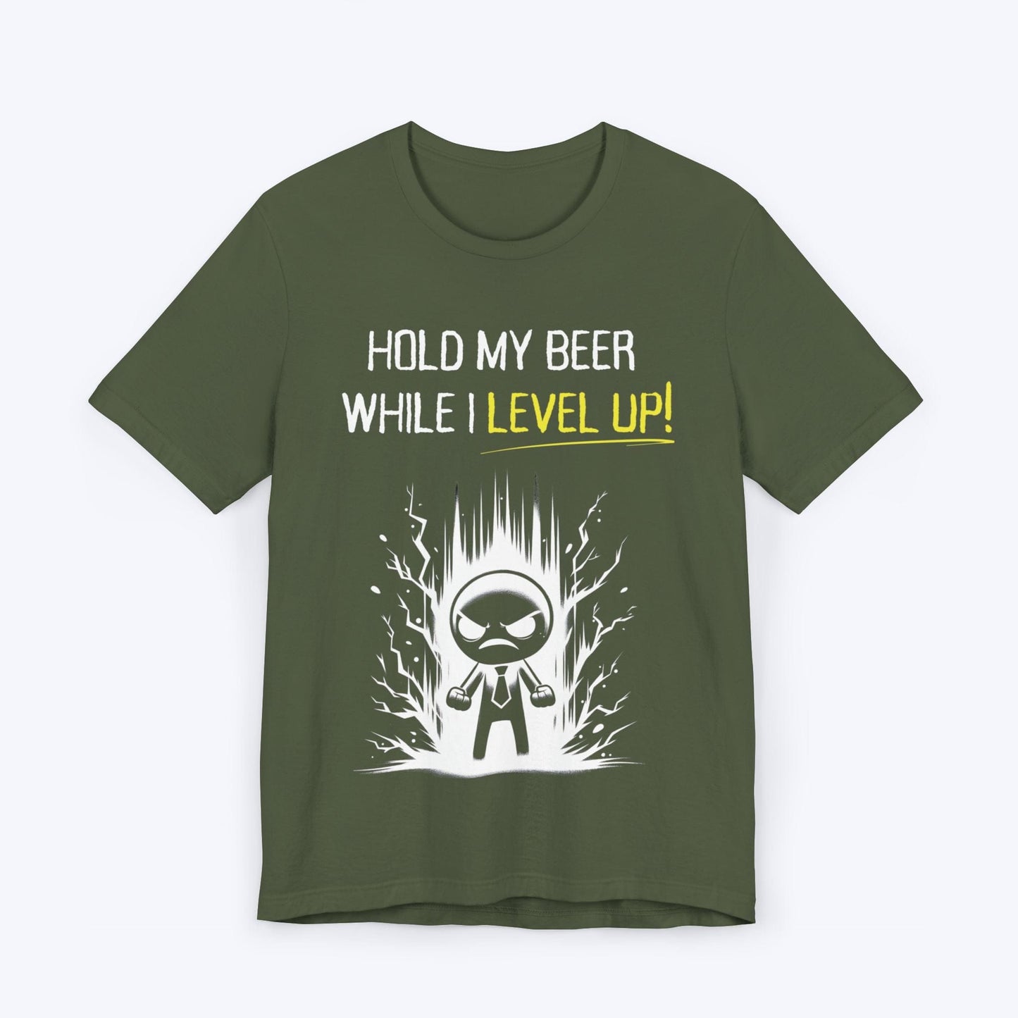 T-Shirt Military Green / S Hold My Beer "Level Up" T-shirt