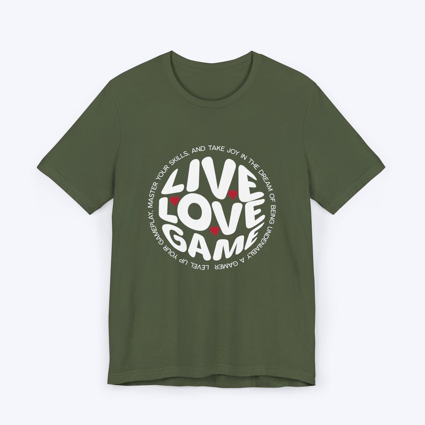 T-Shirt Military Green / S Live, Love, Game (Around the World) T-shirt