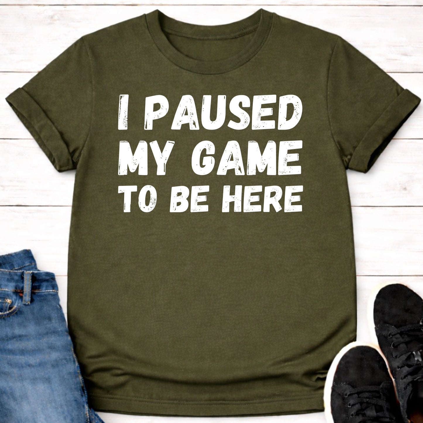 T-Shirt Military Green / S Reluctantly Paused T-shirt