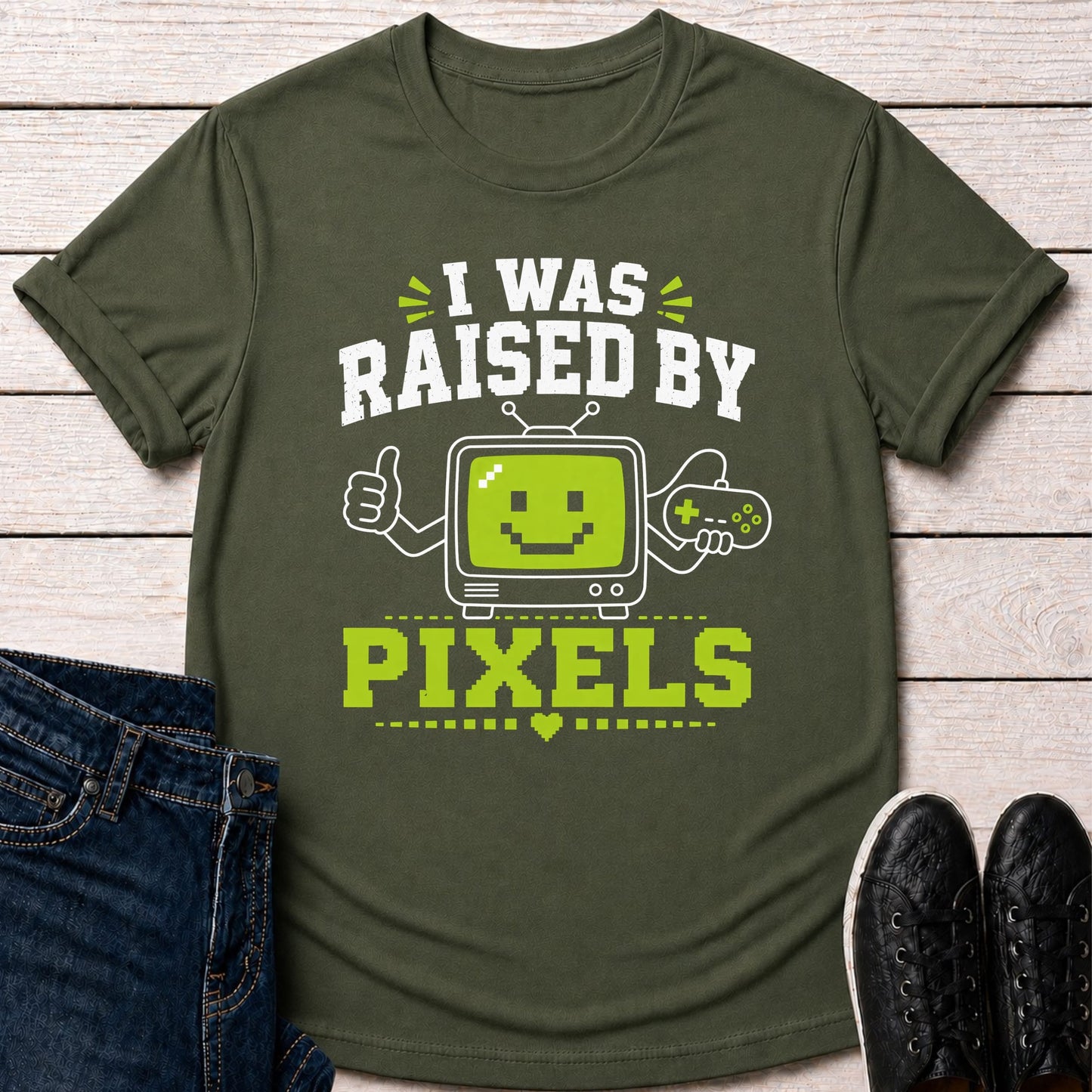 T-Shirt Military Green / S Retro Gaming T-shirt
