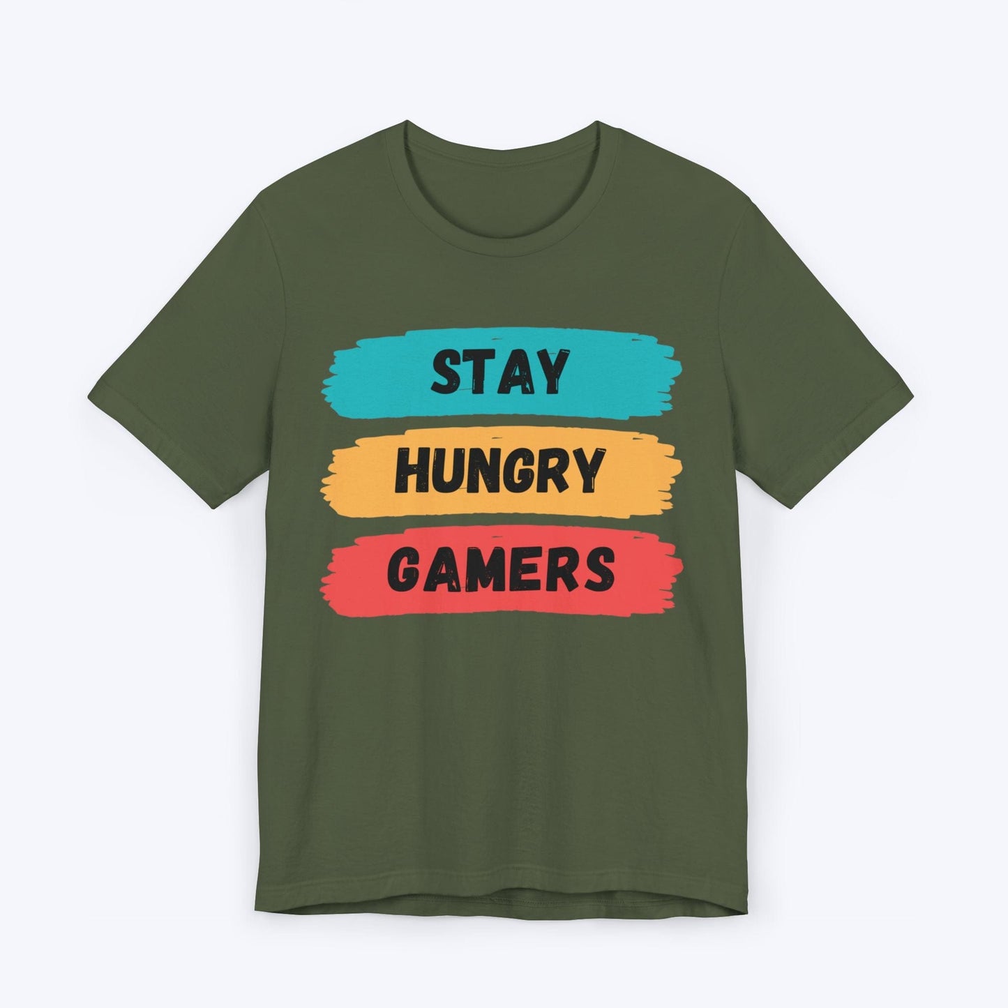 T-Shirt Military Green / S Stay Hungry Gamers T-shirt