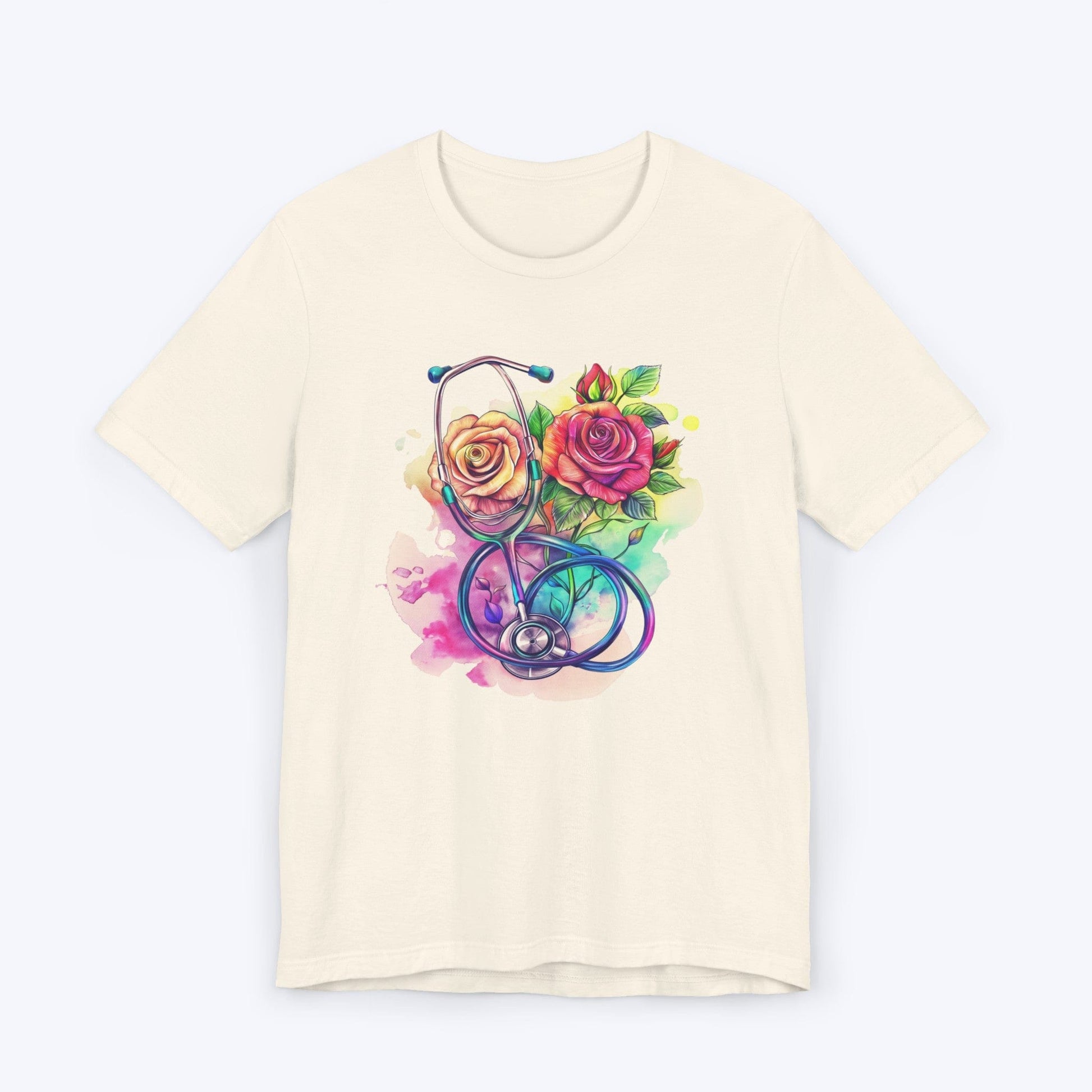 T-Shirt Natural / S Abstract Rosy Stethoscope T-shirt