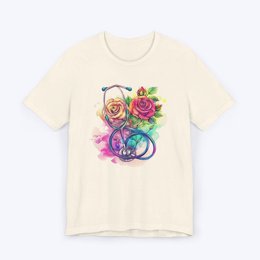 T-Shirt Natural / S Abstract Rosy Stethoscope T-shirt