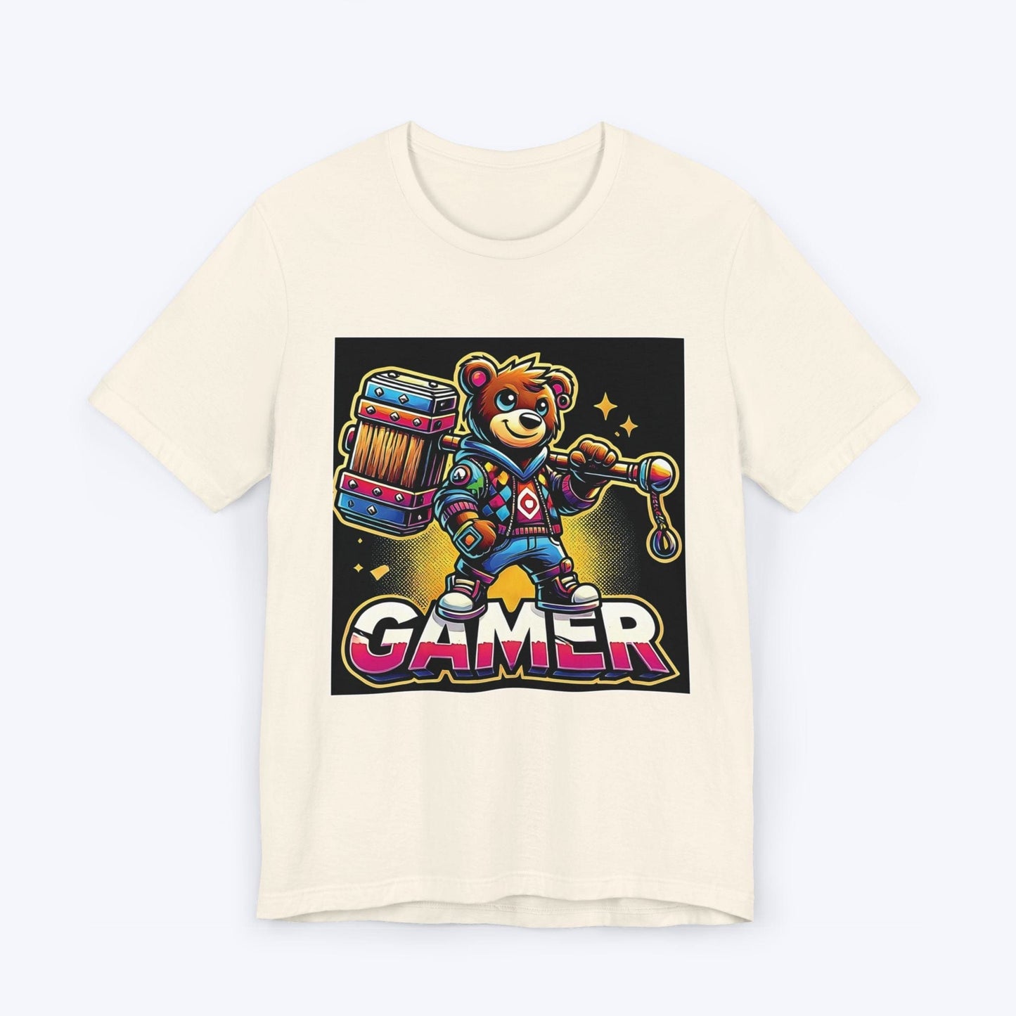 T-Shirt Natural / S Bear Gamer Smash T-shirt